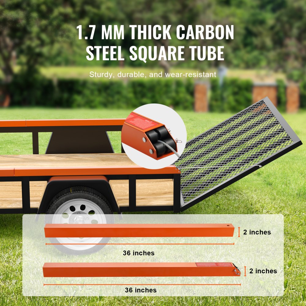 VEVOR 2-Sided Trailer Tailgate Lift Assist, 360 lbs Load Capacity, Compatible with Open Utility Trailer Tailgate and Ramp, with 10 to 24 Inch Heights Side Rail and 4 to 6 Feet Height Tail Gate or Ramp 