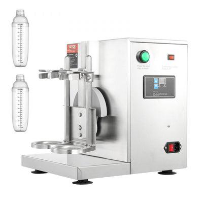 VEVOR Milkshake Maker Machine, 120W Commercial Milk Tea Shaker Machine, Double Head Milk Shake Mixer Machine, 0-180s Adjustable Milkshake Blender, with 1 L PC Cup, for Milk Tea Store 