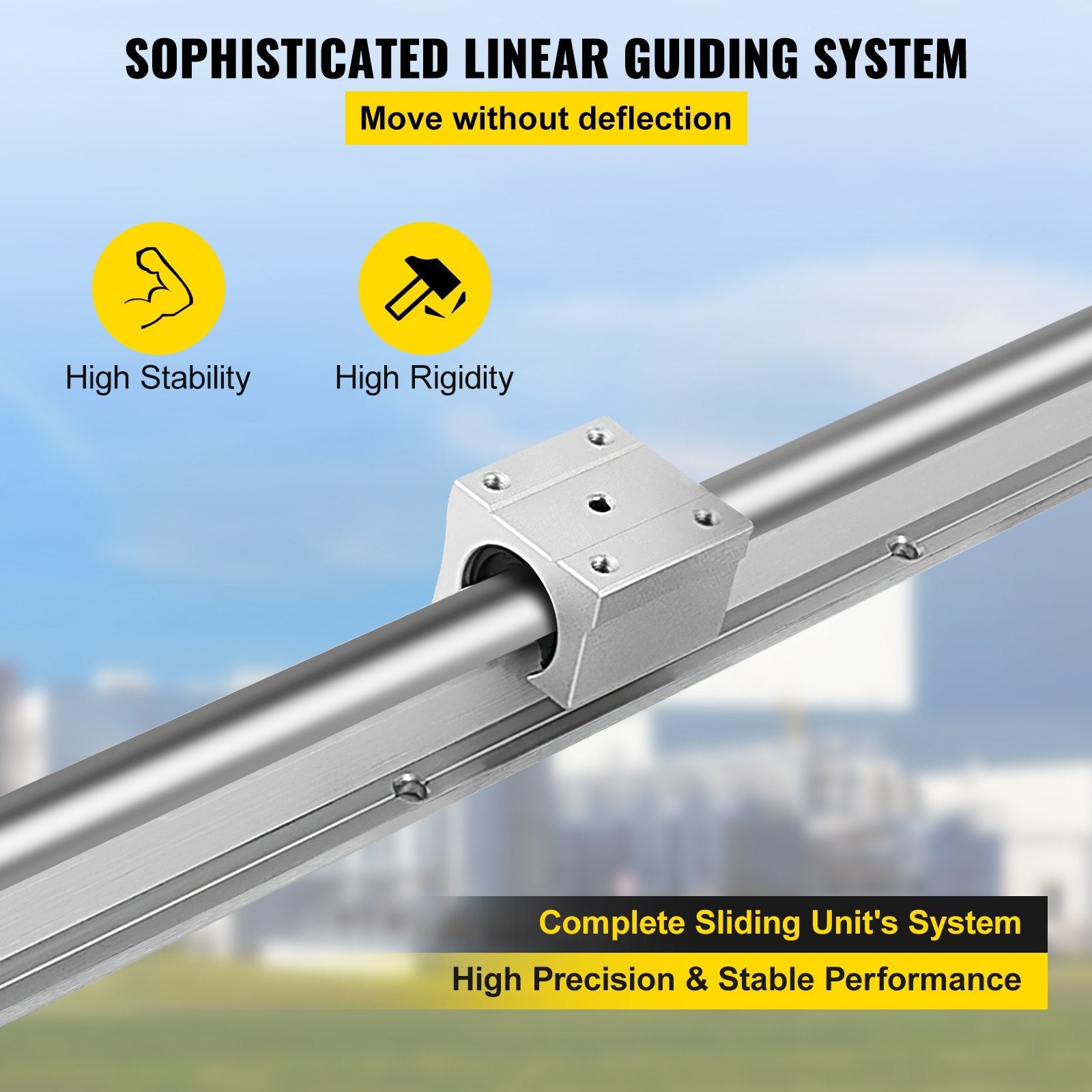 VEVOR 2PCS Linear Rail 0.78-47 Inch, Linear Bearings and Rails with 4PCS SBR20UU Bearing Block, Linear Motion Slide Rails for DIY CNC Routers Lathes Mills, Linear Slide Kit fit X Y Z Axis 