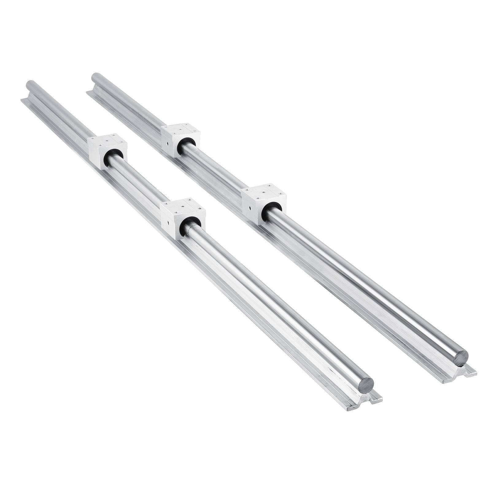 VEVOR 2PCS Linear Rail 0.78-47 Inch, Linear Bearings and Rails with 4PCS SBR20UU Bearing Block, Linear Motion Slide Rails for DIY CNC Routers Lathes Mills, Linear Slide Kit fit X Y Z Axis 