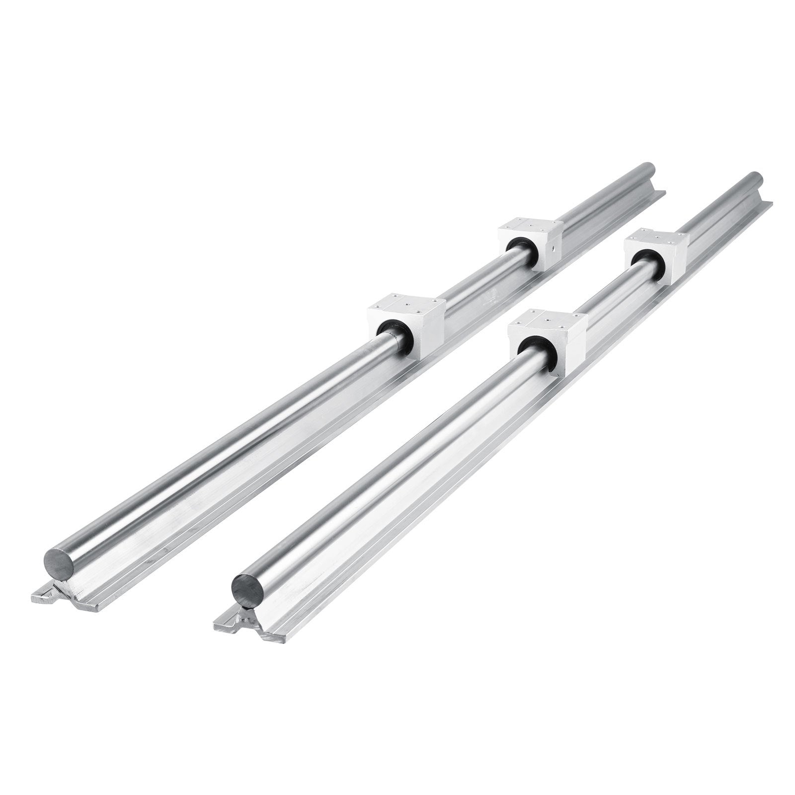 VEVOR 2PCS Linear Rail 0.78-47 Inch, Linear Bearings and Rails with 4PCS SBR20UU Bearing Block, Linear Motion Slide Rails for DIY CNC Routers Lathes Mills, Linear Slide Kit fit X Y Z Axis 