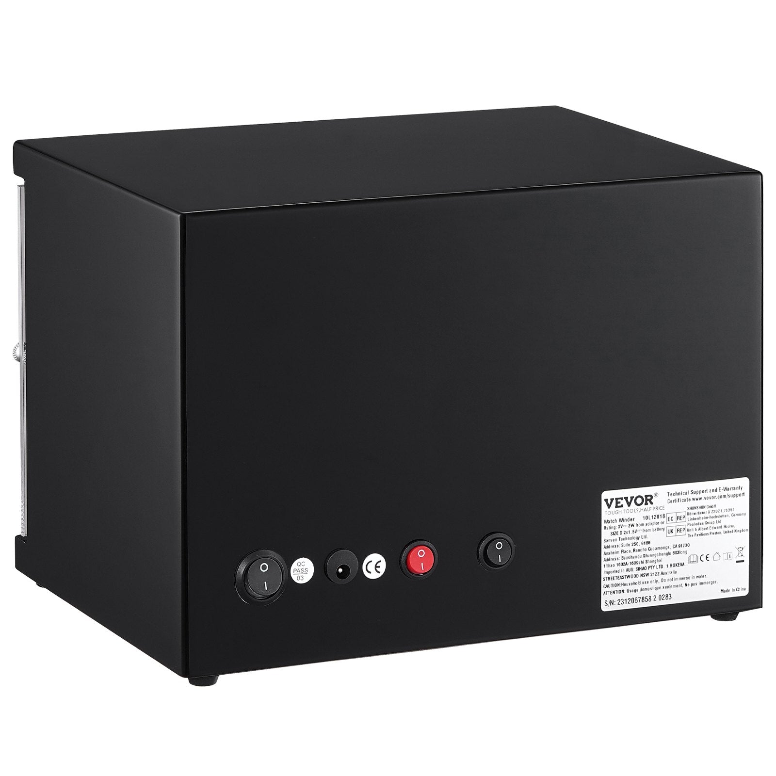 VEVOR Watch Winder, Dual Watch Winder for Men's and Women's Automatic Watch, with 2 Super Quiet Japanese Mabuchi Motors, Blue LED Light and Adapter, High-Density Board Shell and Black PU 