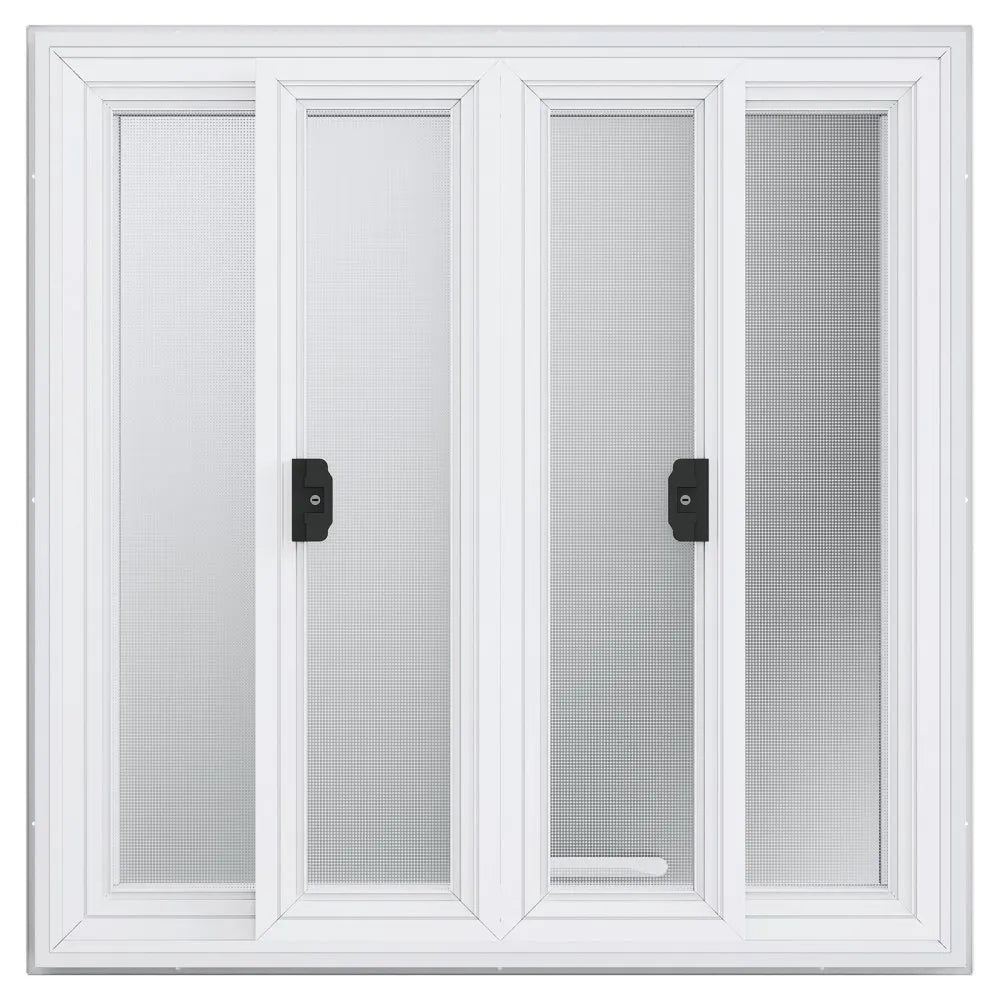 VEVOR Concession Window 36"x36", Aluminum Alloy Food Truck Service Window with 4 Horizontal Sliding Windows & Awning Door & Drag Hook, Up to 85 Degrees Serving Window for Food Truck Concession Trailer