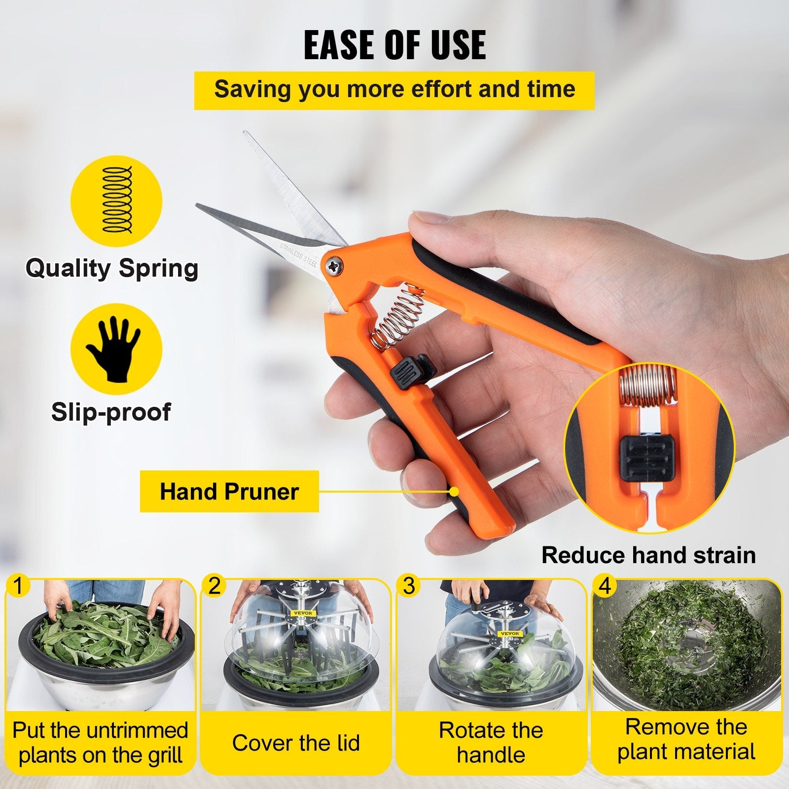 VEVOR 24 Inch Bowl Trimmer Manual Leaf Bowl Trimmer Hydroponic Pro Bowl Trimmer Leaf Bud Trim Reaper Cutter Twisted Spin Cut Plant Bud Flower(24 inch Bowl Trimmer) 