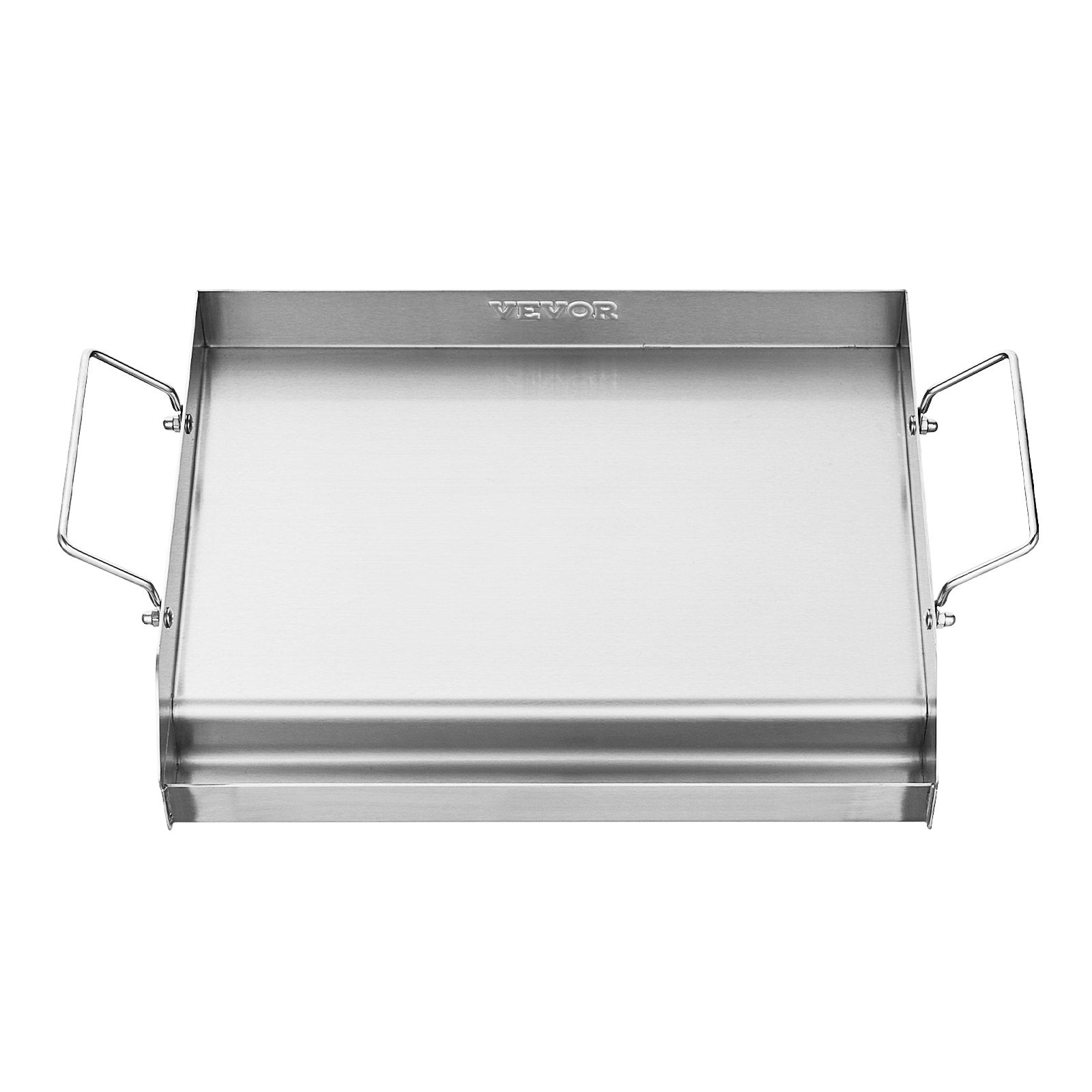VEVOR 17x13 in Flat Top Griddle Stainless Steel Universal BBQ Grill Pan Cookware 