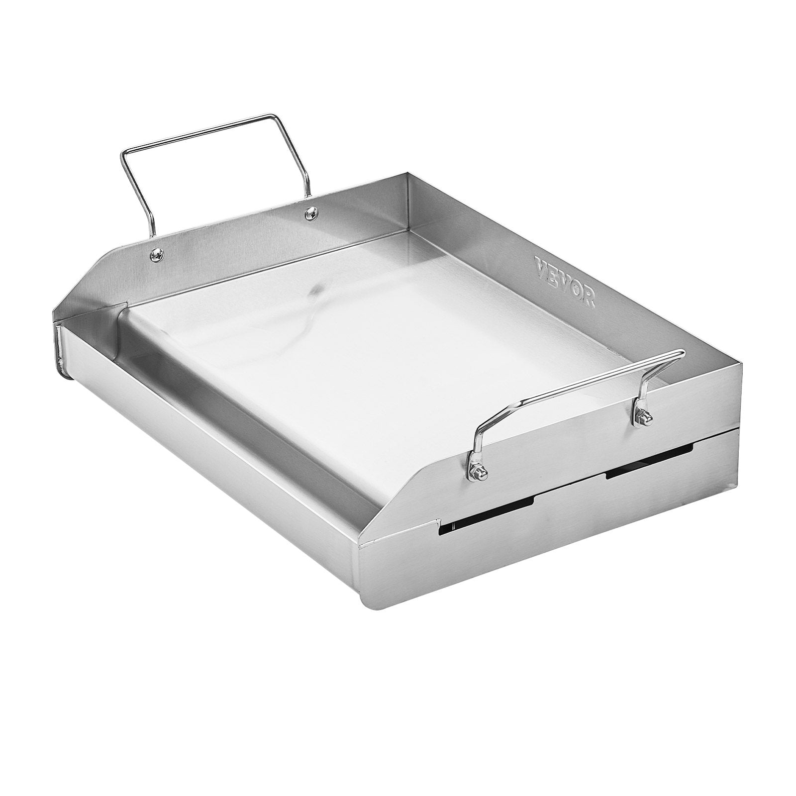 VEVOR 17x13 in Flat Top Griddle Stainless Steel Universal BBQ Grill Pan Cookware 