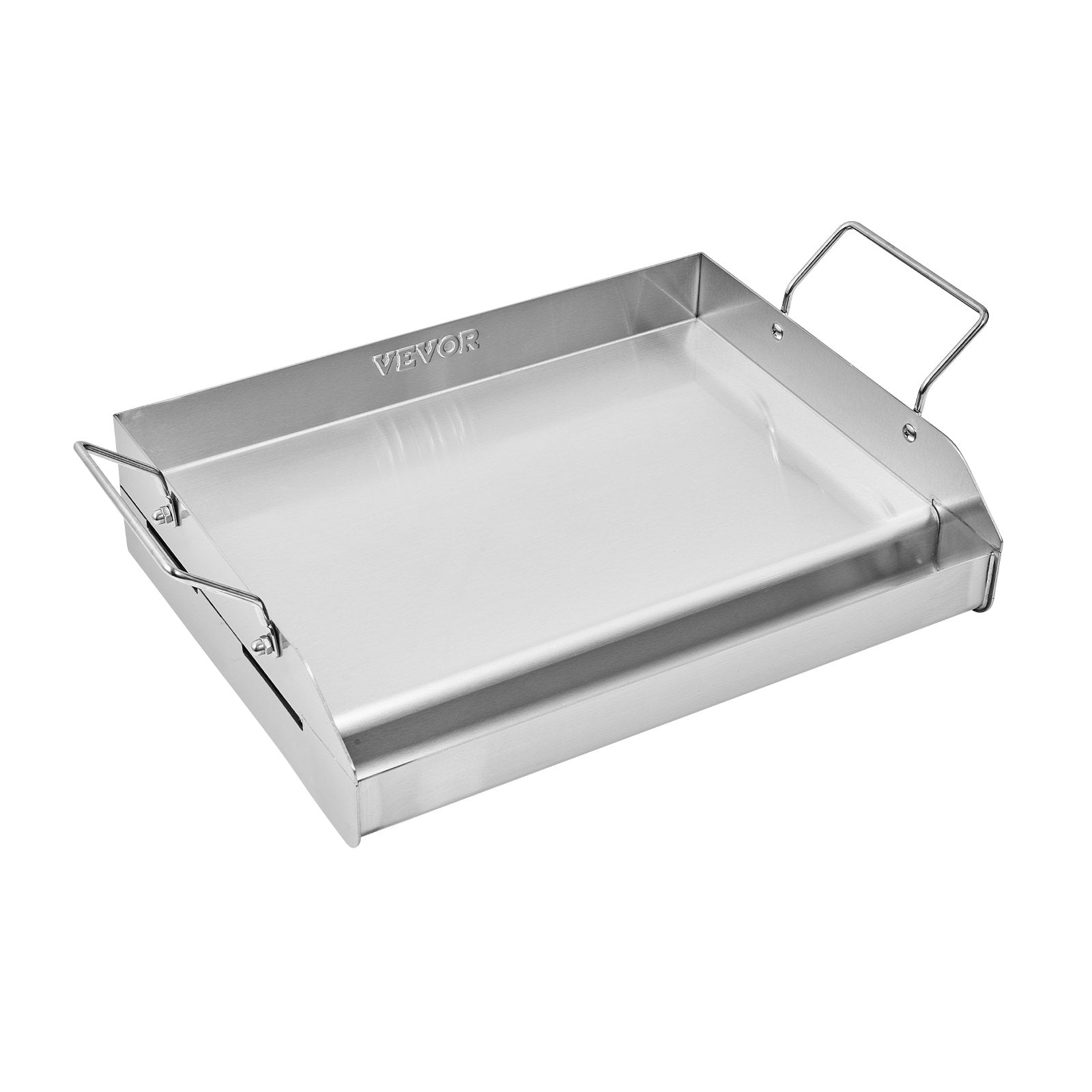 VEVOR 17x13 in Flat Top Griddle Stainless Steel Universal BBQ Grill Pan Cookware 