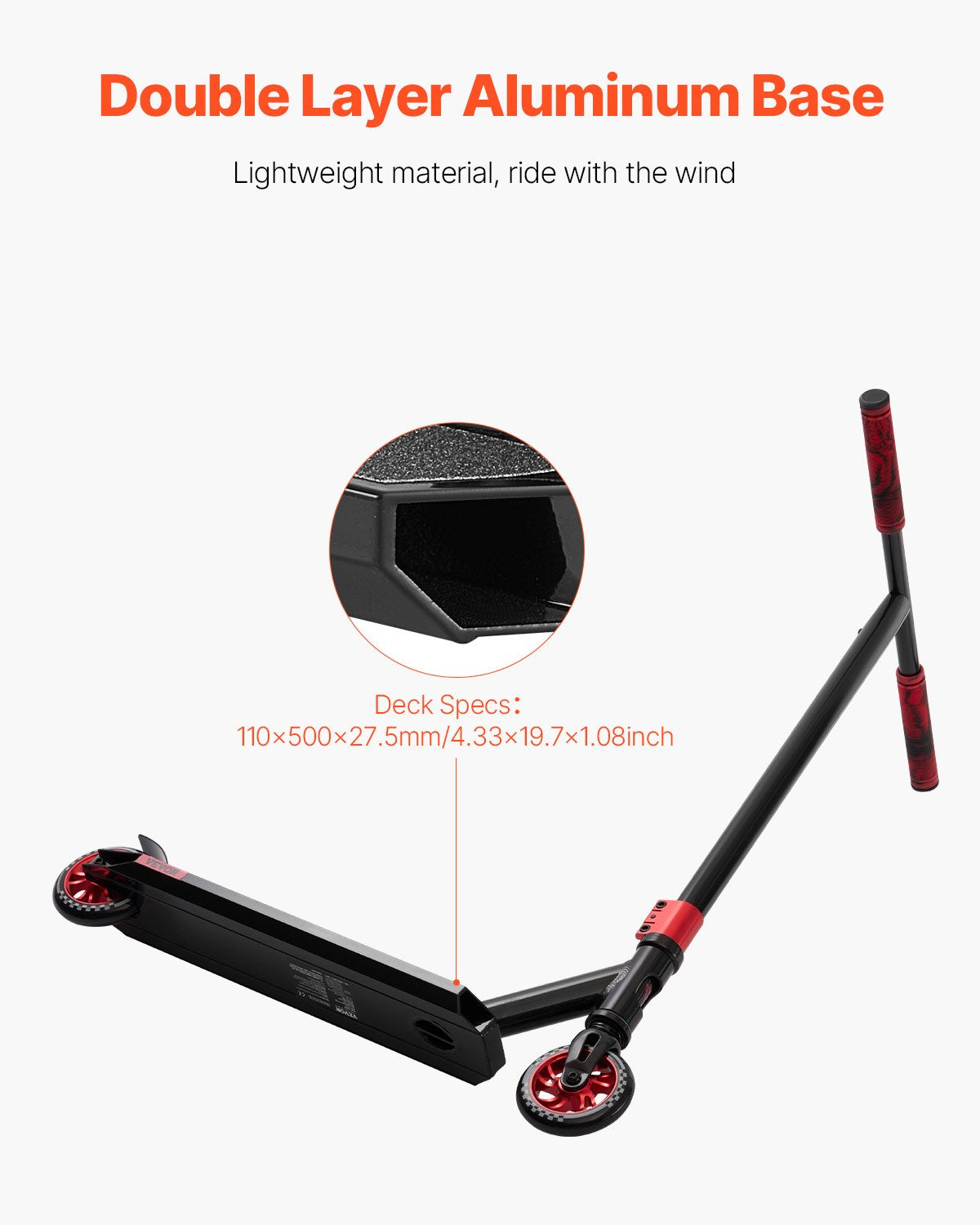 VEVOR Stunt Scooter Street Trick Scooters for Kids Adults Double Layer Deck 