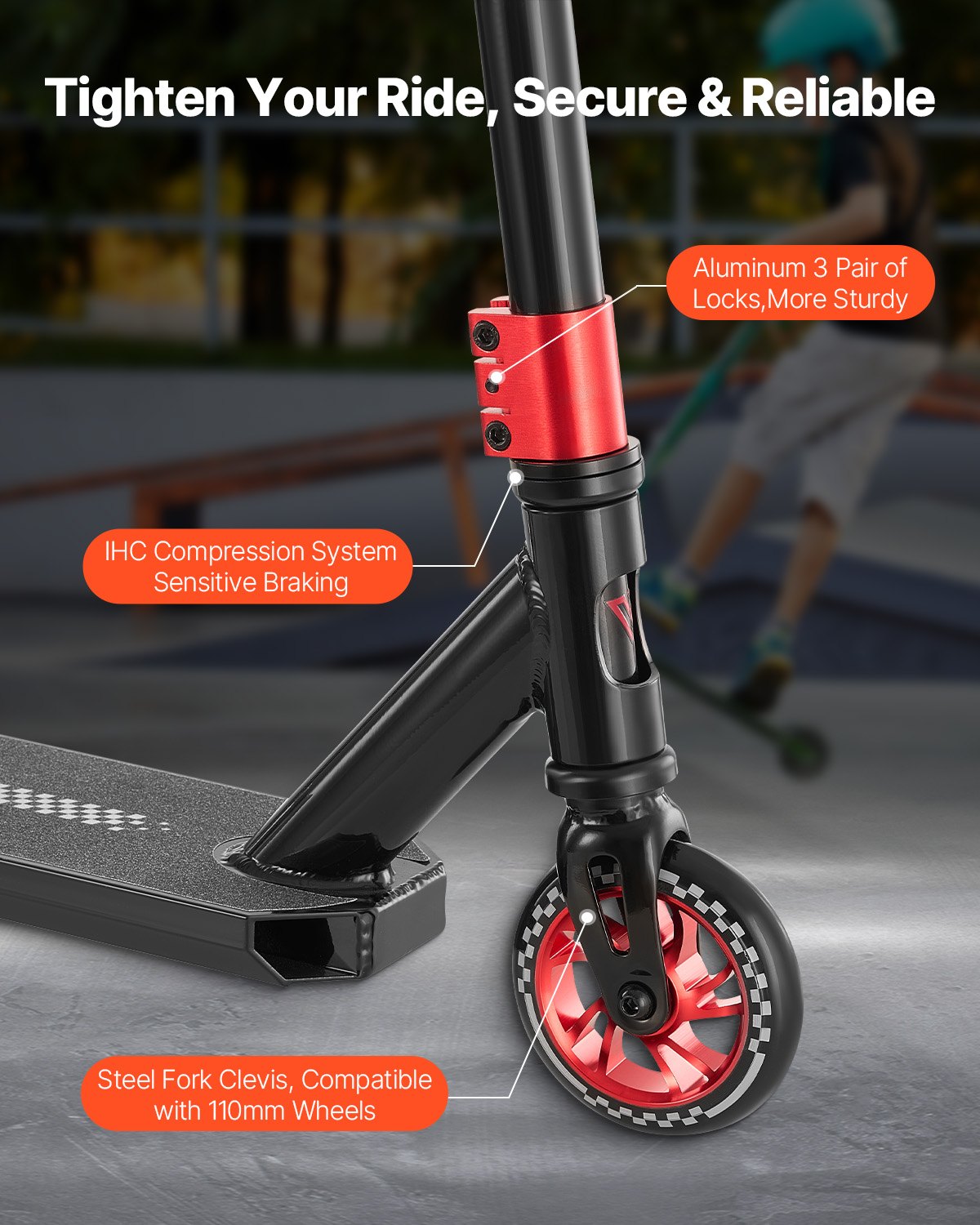 VEVOR Stunt Scooter Street Trick Scooters for Kids Adults Double Layer Deck 
