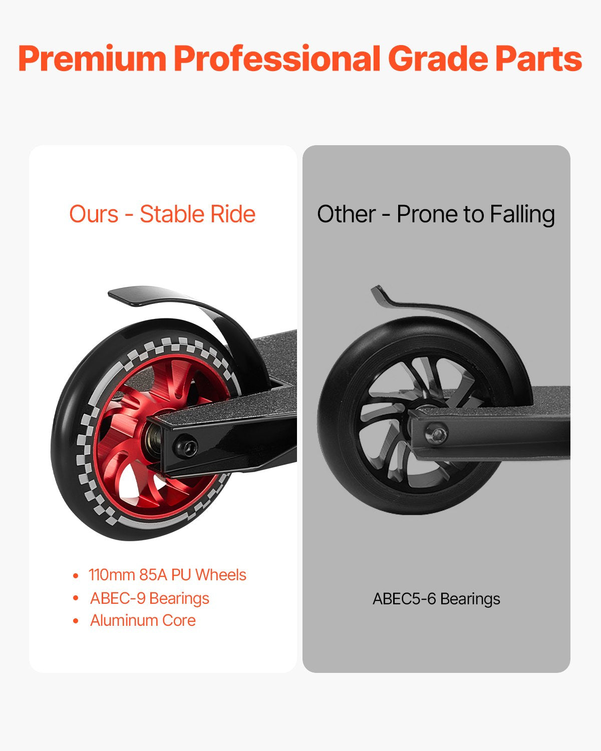 VEVOR Stunt Scooter Street Trick Scooters for Kids Adults Double Layer Deck 