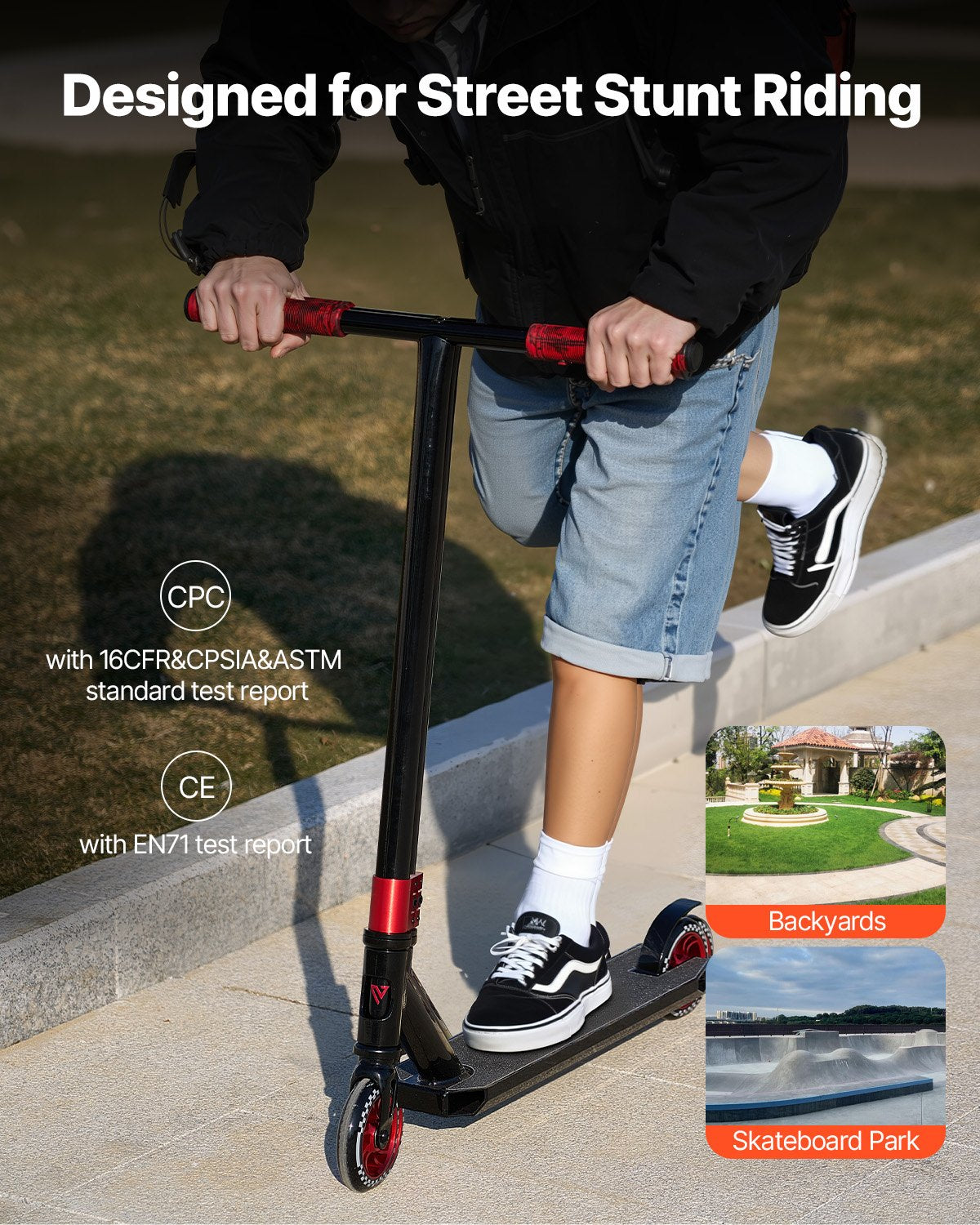 VEVOR Stunt Scooter Street Trick Scooters for Kids Adults Double Layer Deck 