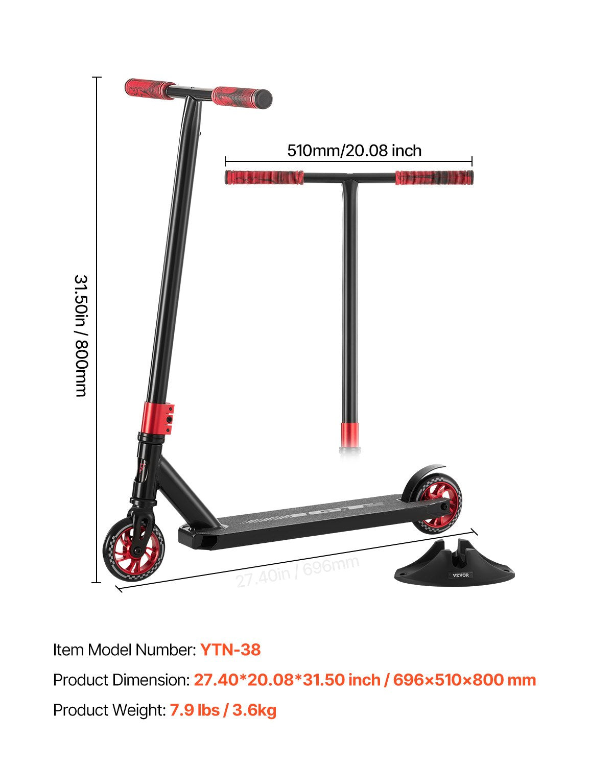 VEVOR Stunt Scooter Street Trick Scooters for Kids Adults Double Layer Deck 