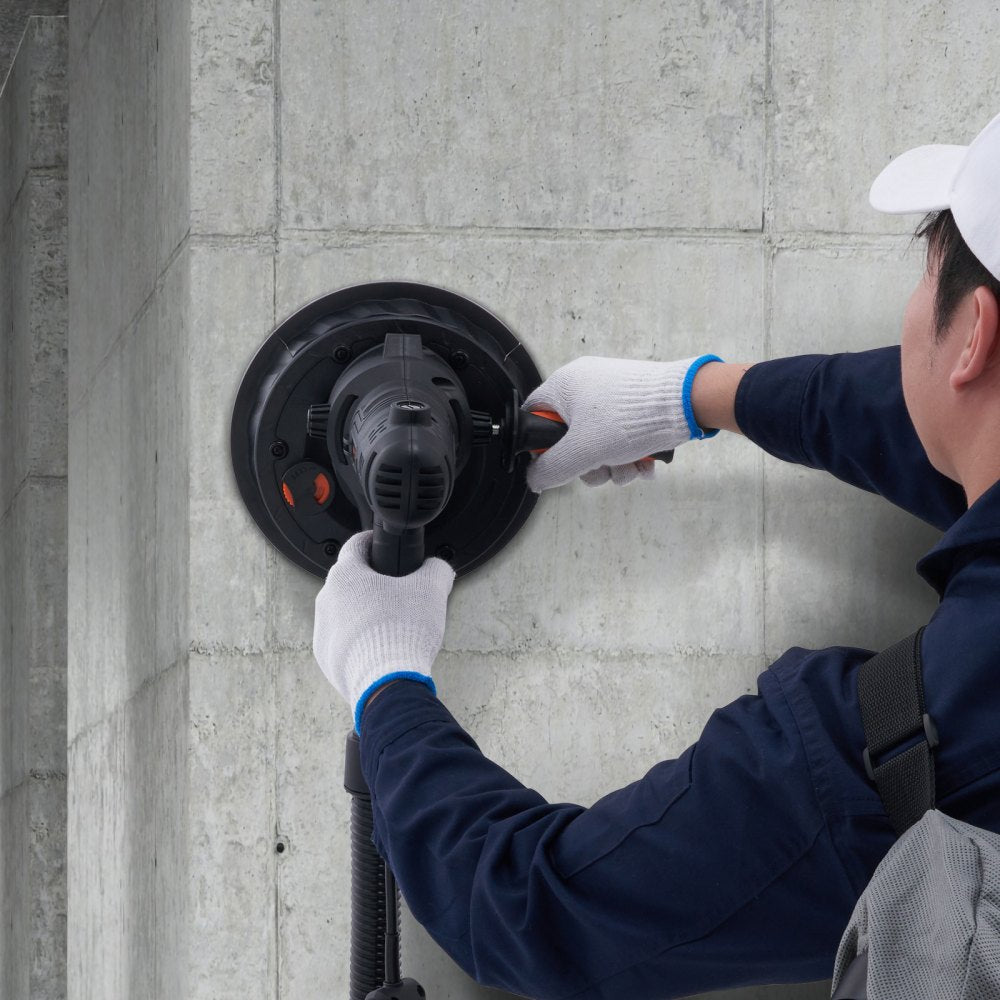 VEVOR Drywall Sander, 800W Electric Sander with 12 Sanding Discs, Variable Speed 1200-2300 RPM Wall Sander with Automatic Vacuum Dust Collection System, Double LED Lights, Dust Bag, Detachable Edge 