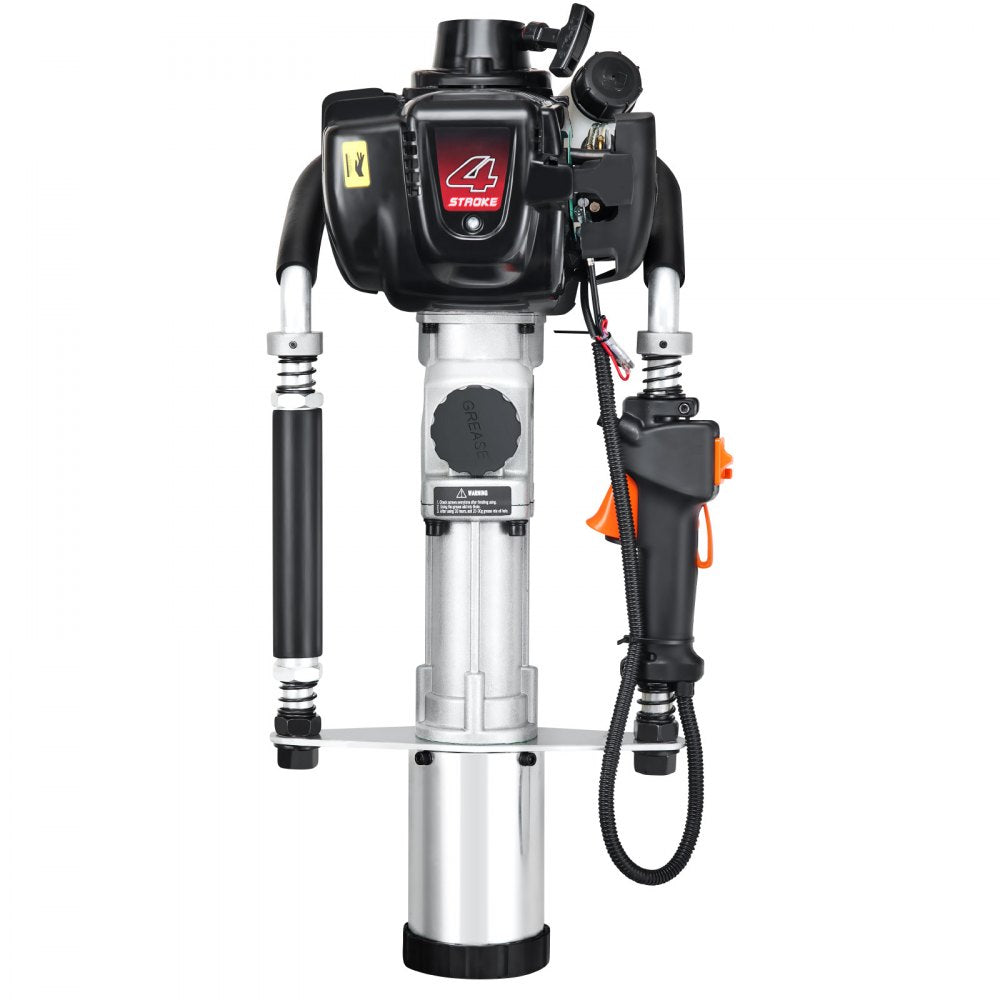 VEVOR 37.77cc Gas-Powered T Post Driver 4-Stroke Fence Piling Pounder w/ 3 Head 