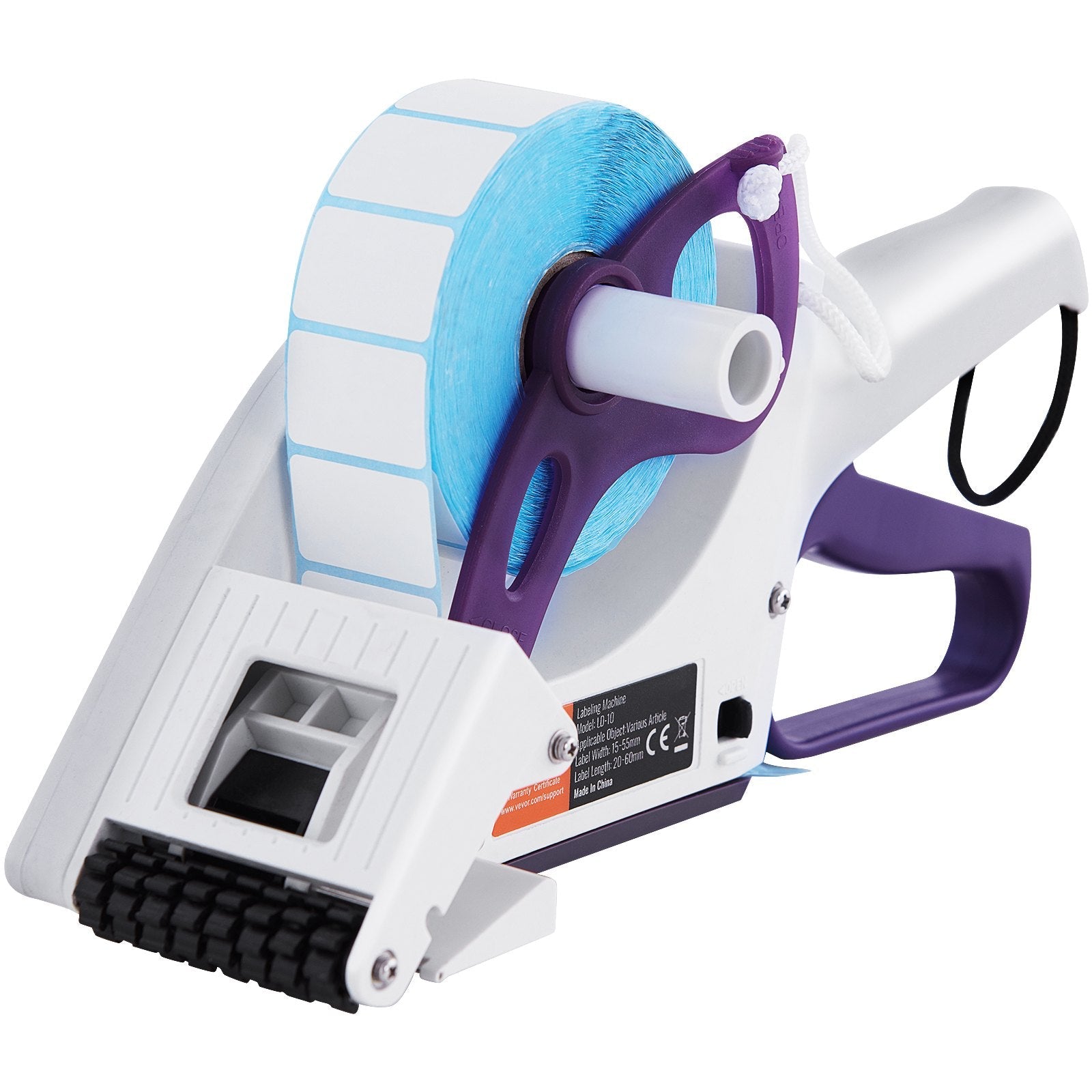 VEVOR Manual Label Applicator, 0.59-2.17 inches Label Width, 0.79-2.36 inches Label Length, Portable Hand-Held Labeling Machine with Label Roll and TPR Roller for Round Bottles, Boxes, Fruits Labeling 