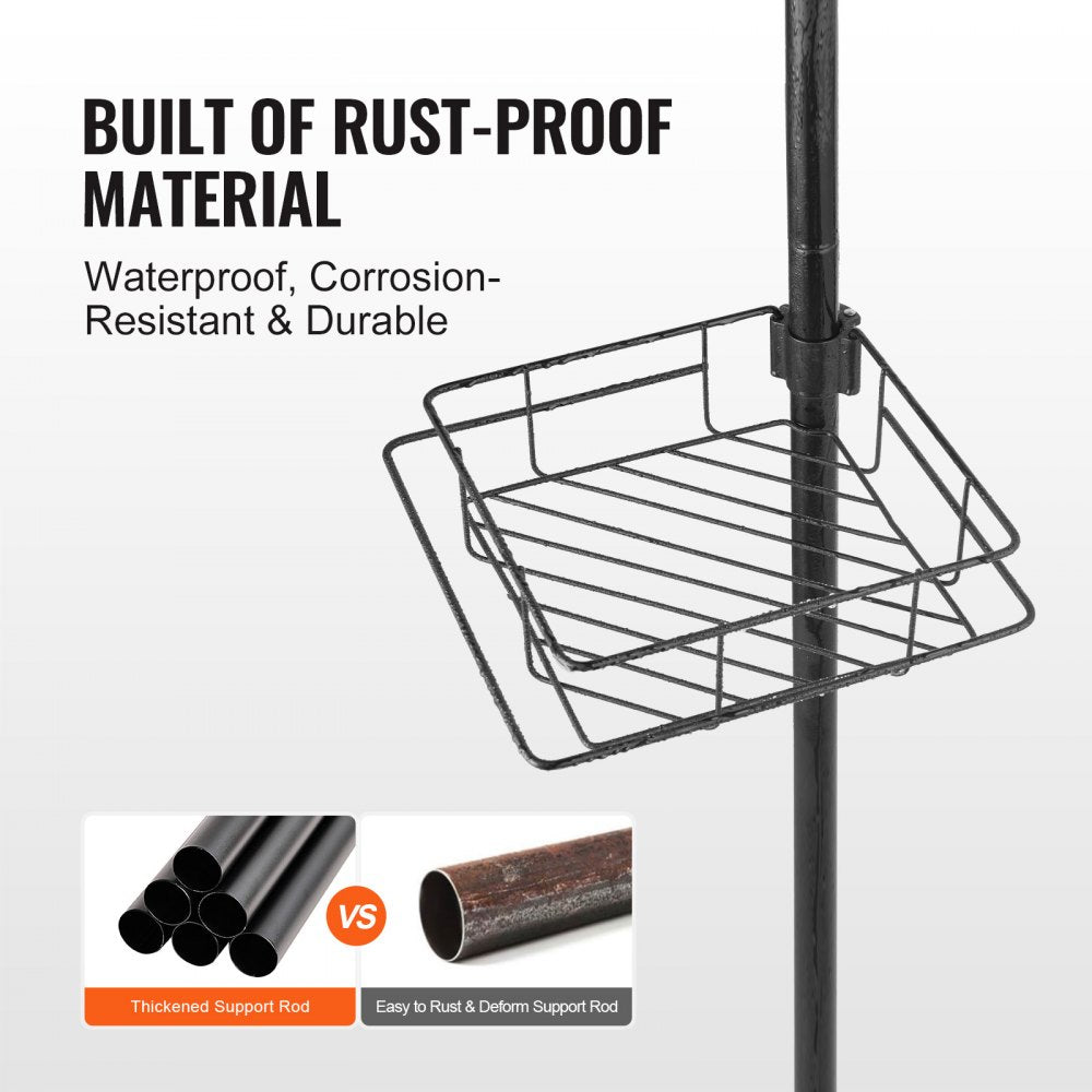 VEVOR 42" to 114" High Shower Corner Caddy Tension Pole Rust-Proof Tension Pole 