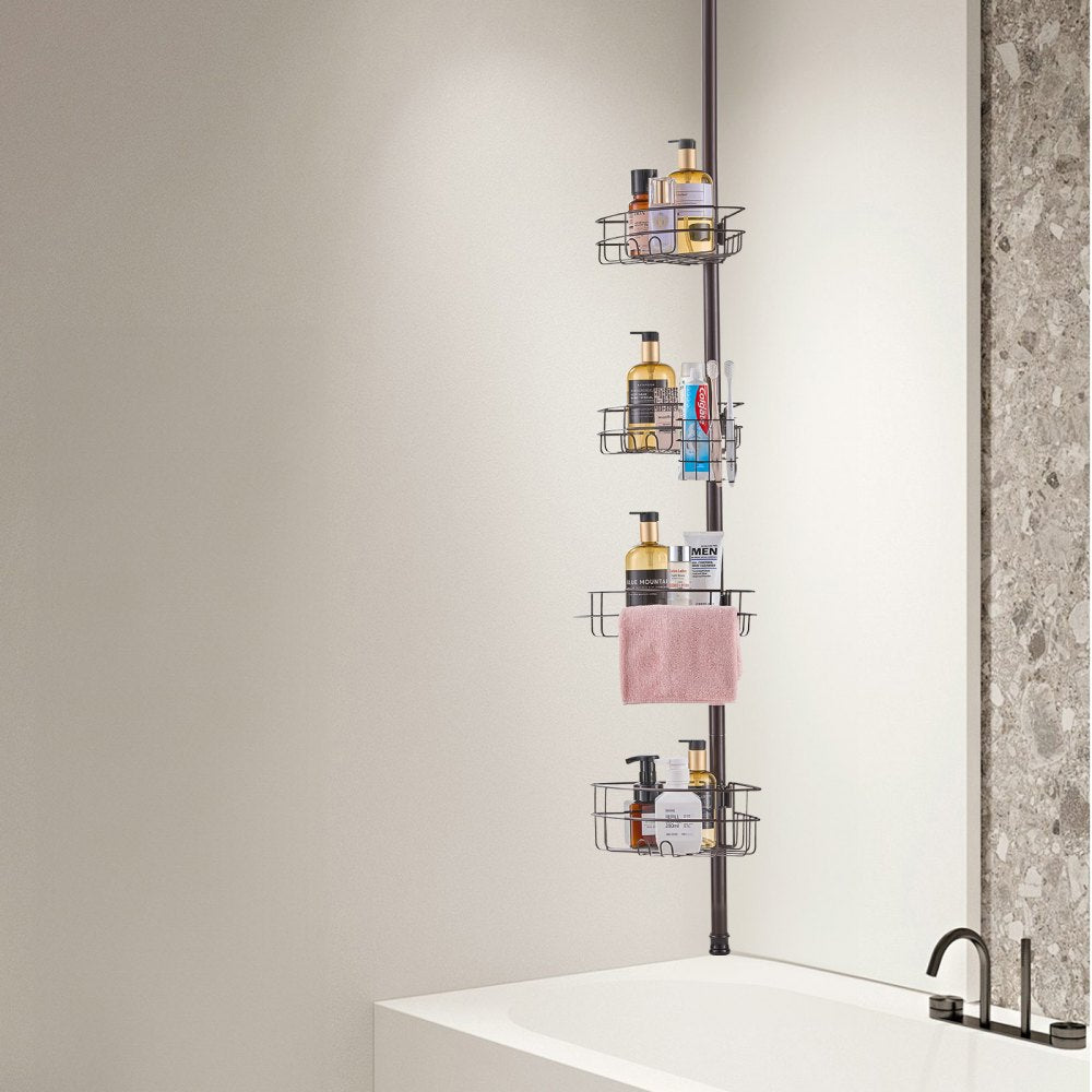 VEVOR 56" to 114" High Shower Corner Caddy Tension Pole Rust-Proof Tension Pole 