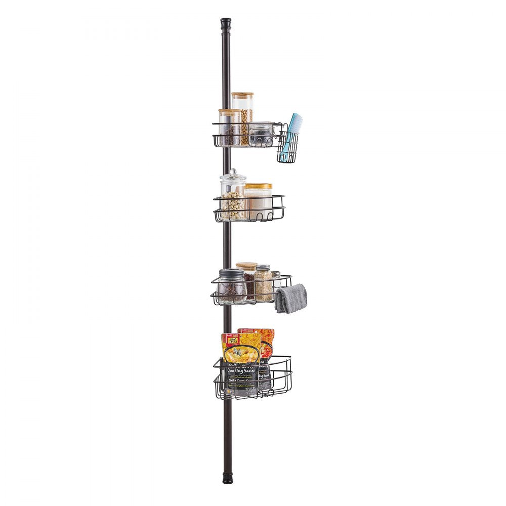 VEVOR 56" to 114" High Shower Corner Caddy Tension Pole Rust-Proof Tension Pole 
