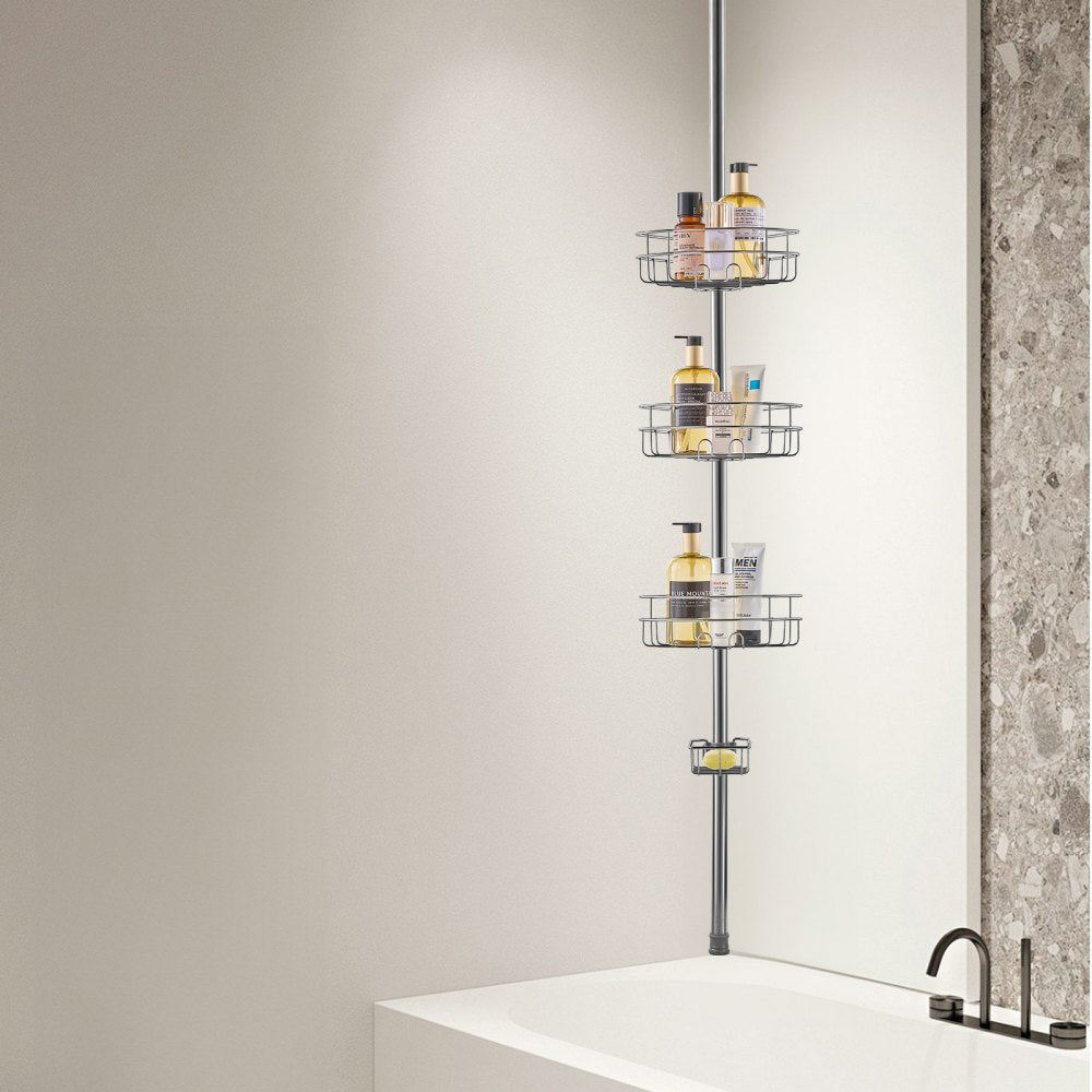 VEVOR 39" to 125" High Shower Corner Caddy Tension Pole Rust-Proof Tension Pole 