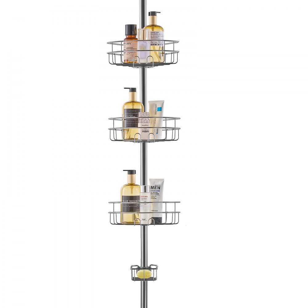 VEVOR 39" to 125" High Shower Corner Caddy Tension Pole Rust-Proof Tension Pole 