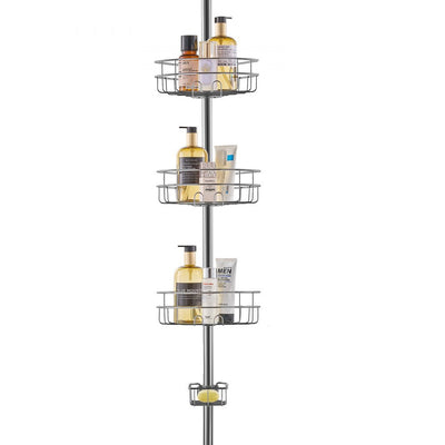 VEVOR 39" to 125" High Shower Corner Caddy Tension Pole Rust-Proof Tension Pole 