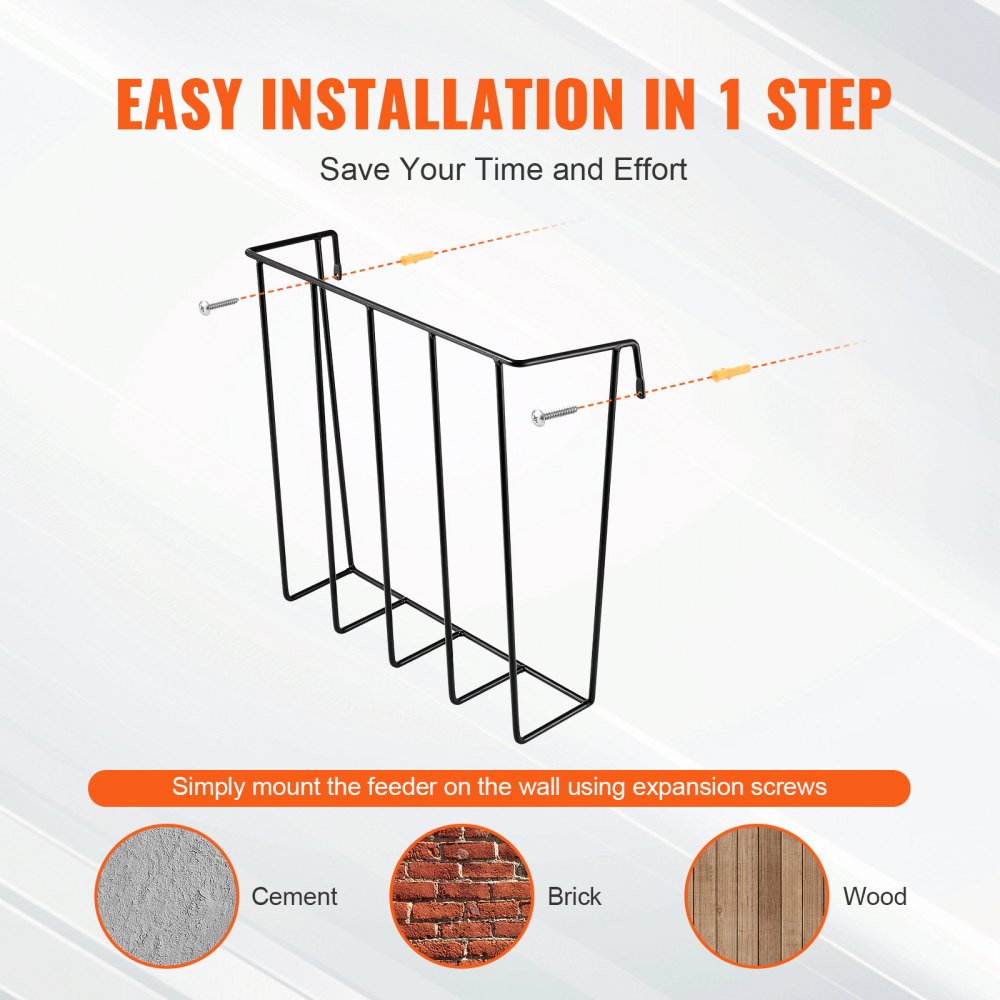 VEVOR Livestock Hay Feeder 2 Packs 24 Gallons Wall Mounted Goat Hay Rack 
