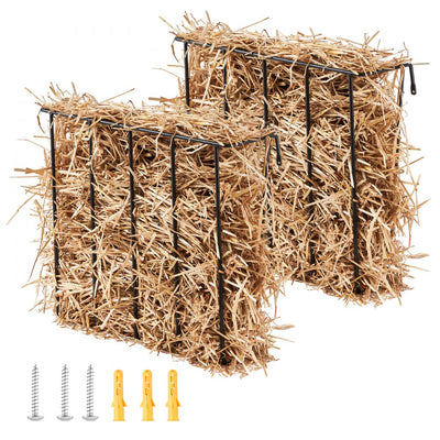 VEVOR Livestock Hay Feeder 2 Packs 24 Gallons Wall Mounted Goat Hay Rack 