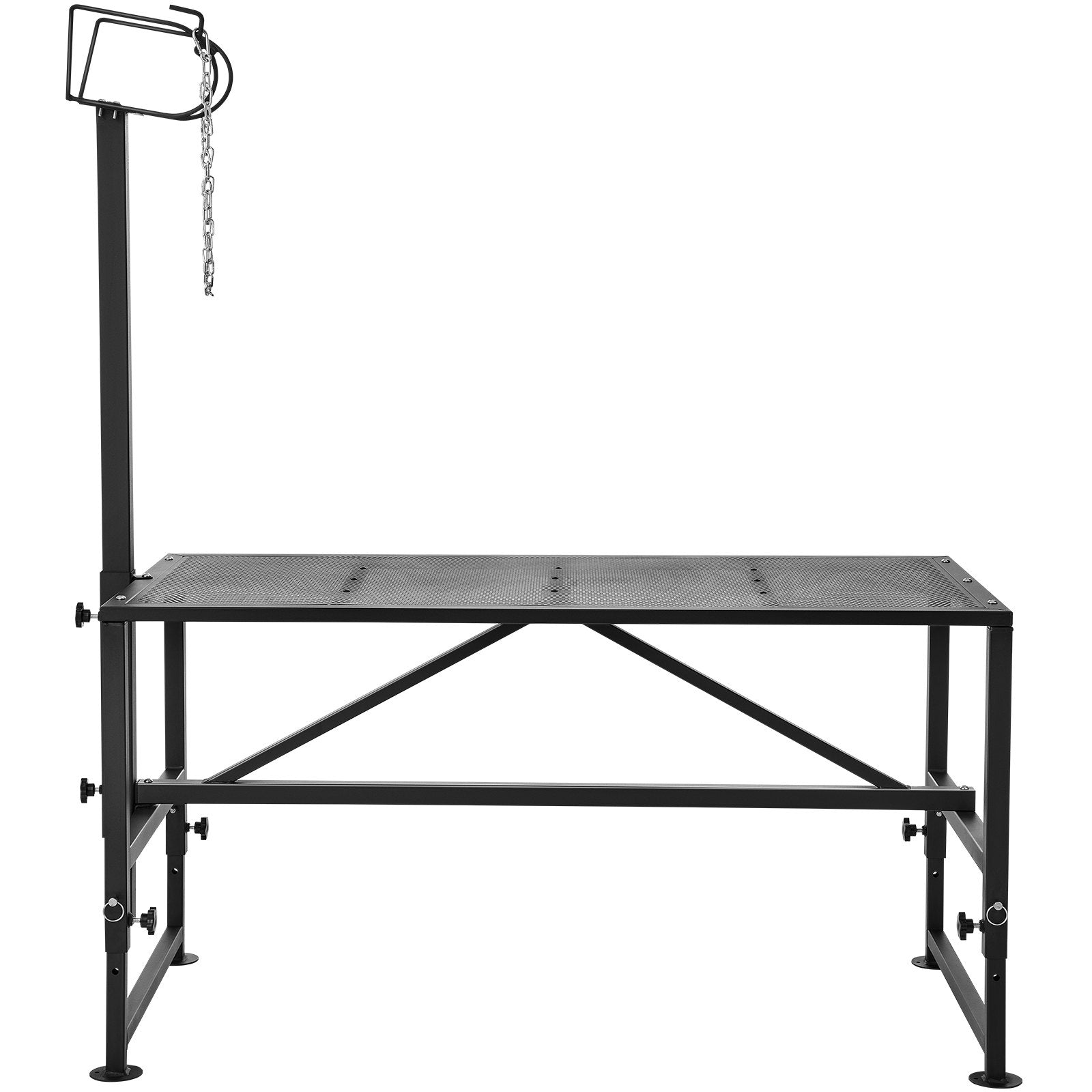 VEVOR Goat & Sheep Stand, 47x23 inch Livestock Stand, Metal Livestock Milking and Shearing Stand 21" to 33" Adjustable Height, with Headpiece and Nose Loop, 500lbs Loading Weight, Black 