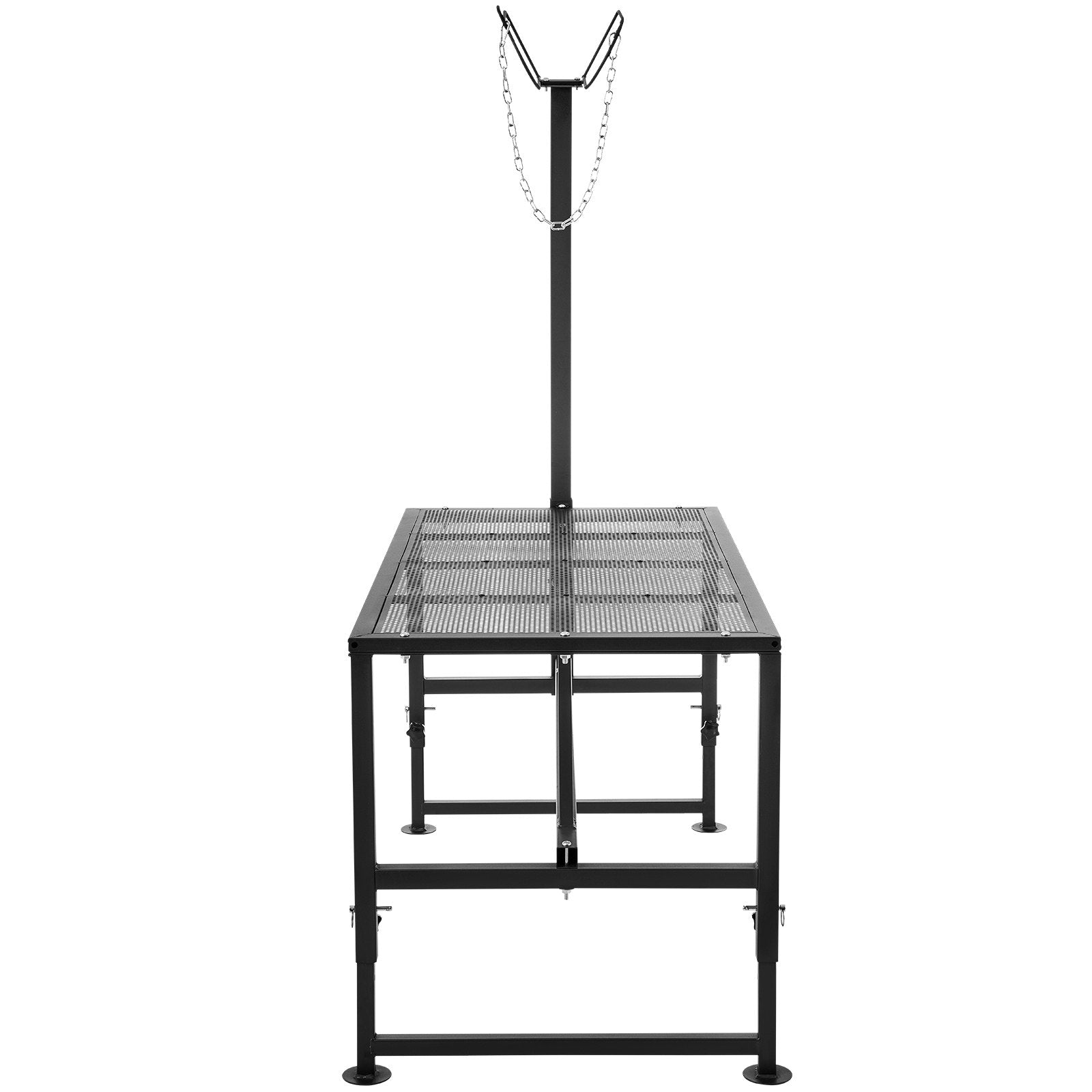 VEVOR Goat & Sheep Stand, 47x23 inch Livestock Stand, Metal Livestock Milking and Shearing Stand 21" to 33" Adjustable Height, with Headpiece and Nose Loop, 500lbs Loading Weight, Black 