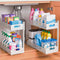 Under Sink Organizer 2-Pack – 2-Tier Pull-Out Cabinet Storage, Adjustable Height, White