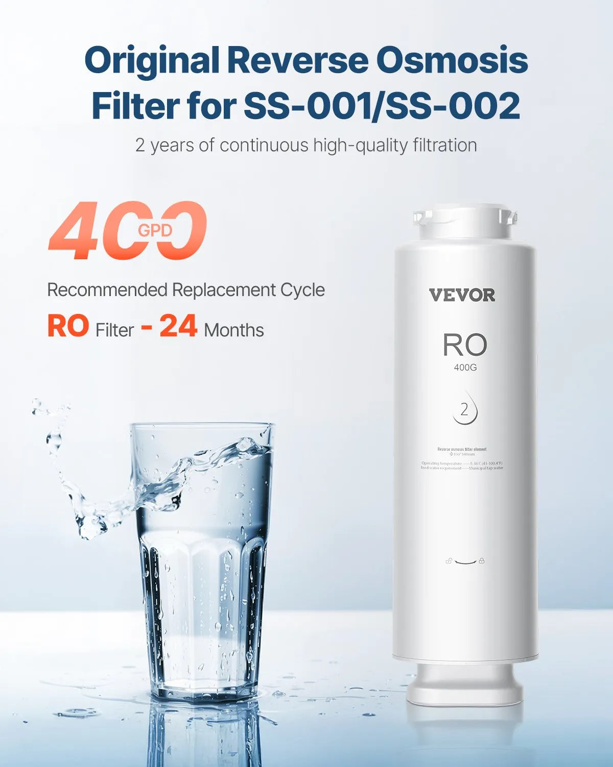 VEVOR Reverse Osmosis System Replacement for SS-001 Under Sink Water Filter