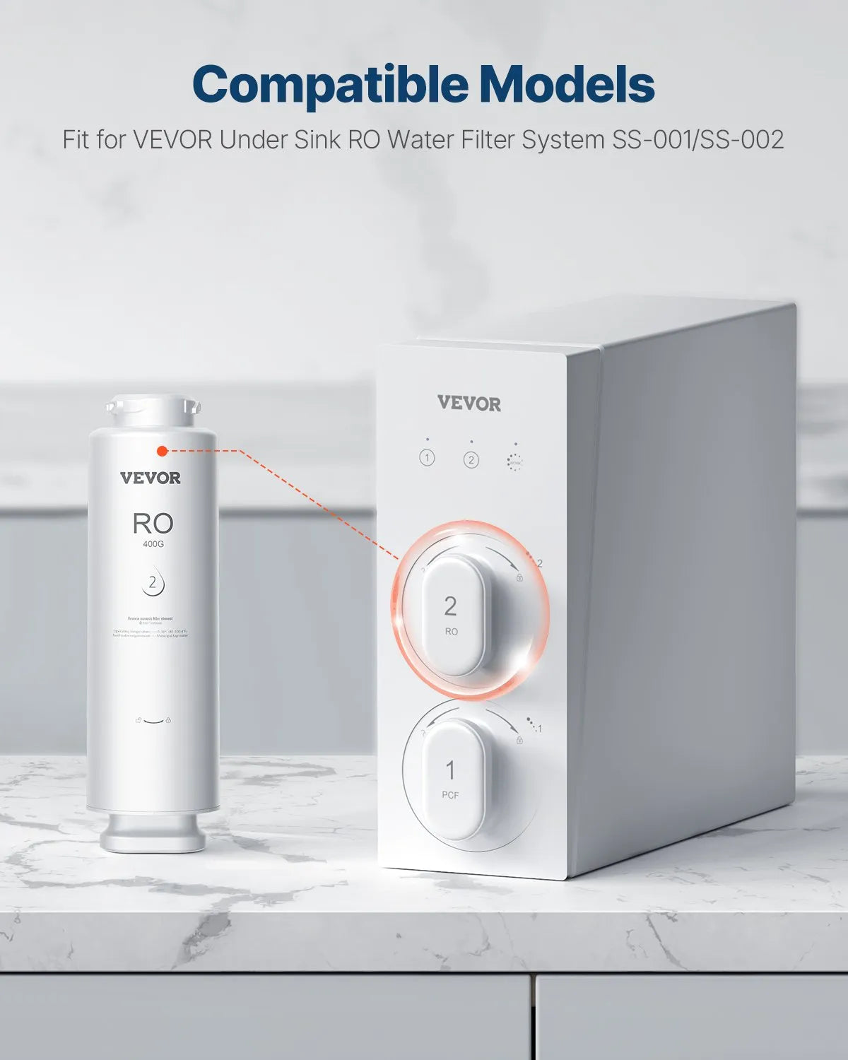 VEVOR Reverse Osmosis System Replacement for SS-001 Under Sink Water Filter