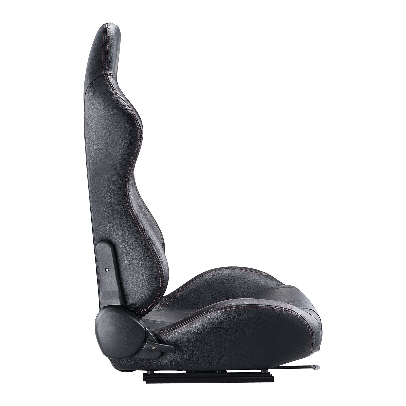 VEVOR 2 Set Racing Seat Adjustable Racing Chair with PVC Leather & Q235B Slider 