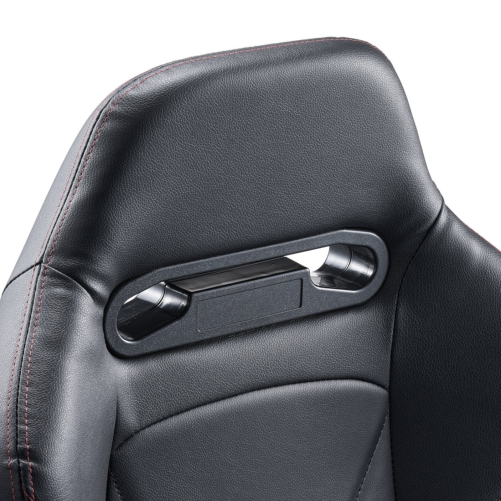 VEVOR 2 Set Racing Seat Adjustable Racing Chair with PVC Leather & Q235B Slider 