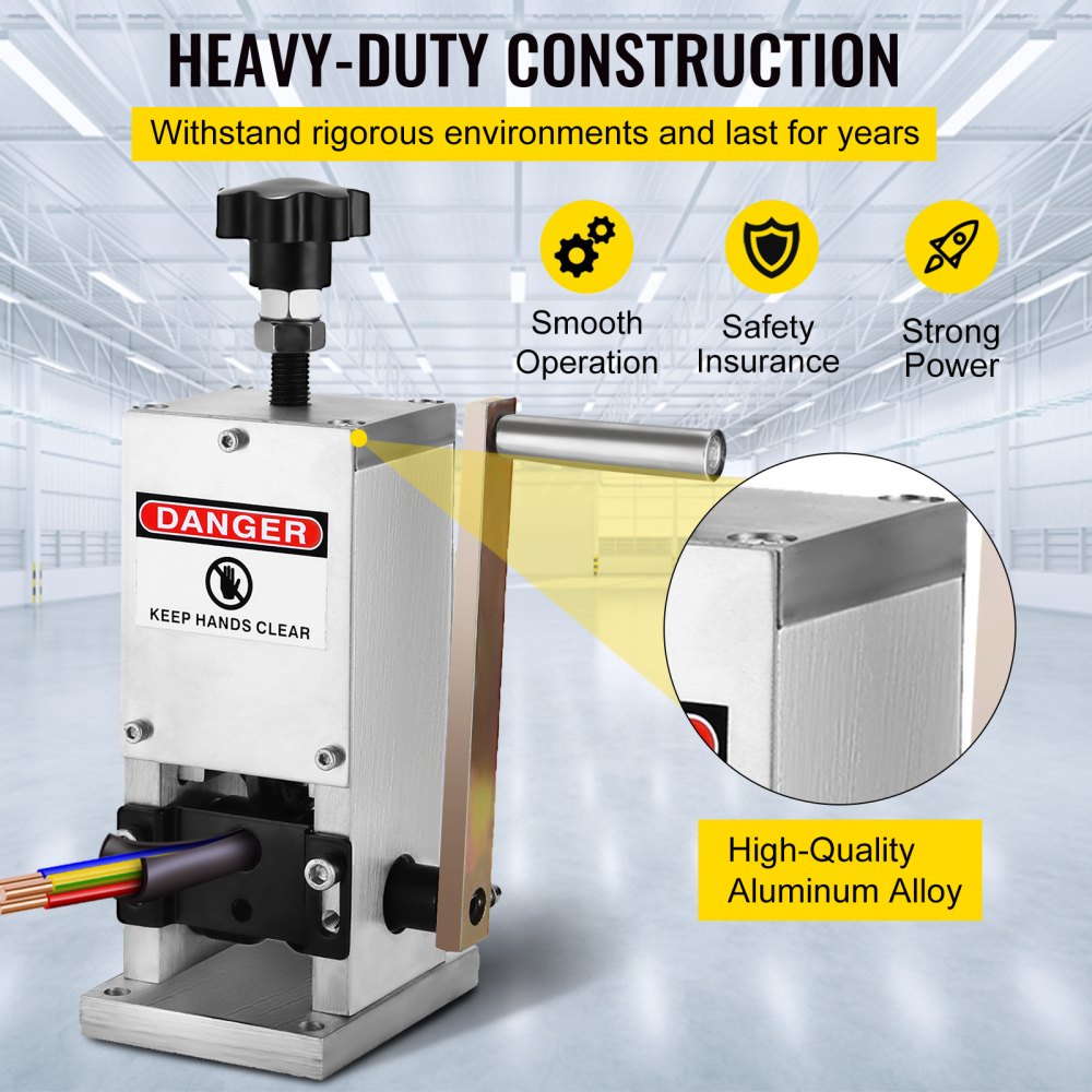 VEVOR Wire Stripping Machine Scrap Metal Recycle Tool Wire Stripping Tool 1.5-25 mm Cable Wire Stripping Machine  with 1 Cutting Blade Wire for Scrap Copper Wire Cable Stripping Cutters (2 Holes) 