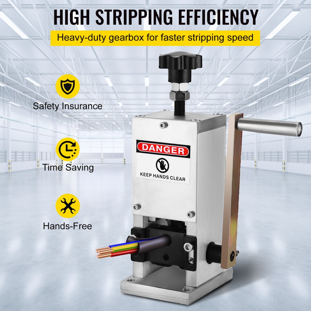 VEVOR Wire Stripping Machine Scrap Metal Recycle Tool Wire Stripping Tool 1.5-25 mm Cable Wire Stripping Machine  with 1 Cutting Blade Wire for Scrap Copper Wire Cable Stripping Cutters (2 Holes) 