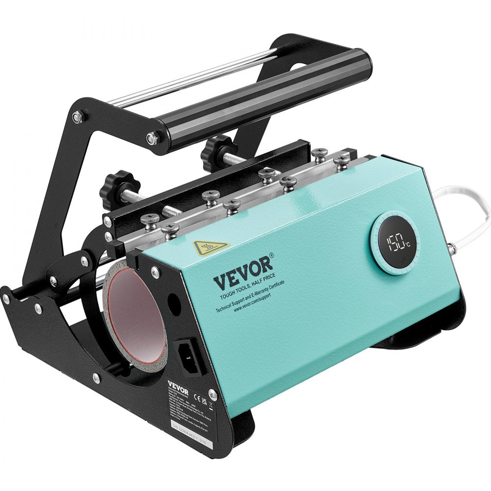 VEVOR Mug Heat Press, 11-30oz Tumbler Heat Press Machine, Sublimation Transfer Straight Skinny Tumblers, Cup Heat Press with Heat-resist Gloves & Tape, DIY Ceramic Mugs Cups Glasses, As Gift, Green 