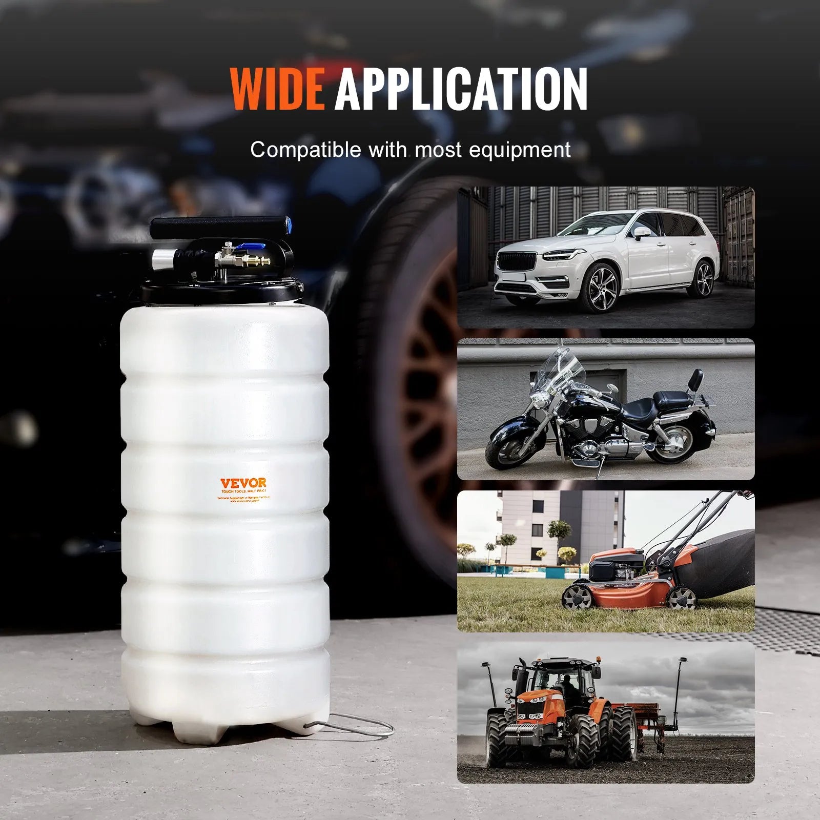 VEVOR Fluid Extractor, 4 Gallons (15 Liters), Pneumatic/Manual Oil Changer Vacuum Fluid Extractor with Dipstick and Suction Hose, Oil Extractor Change Pump for Automotive Fluids Vacuum Evacuation