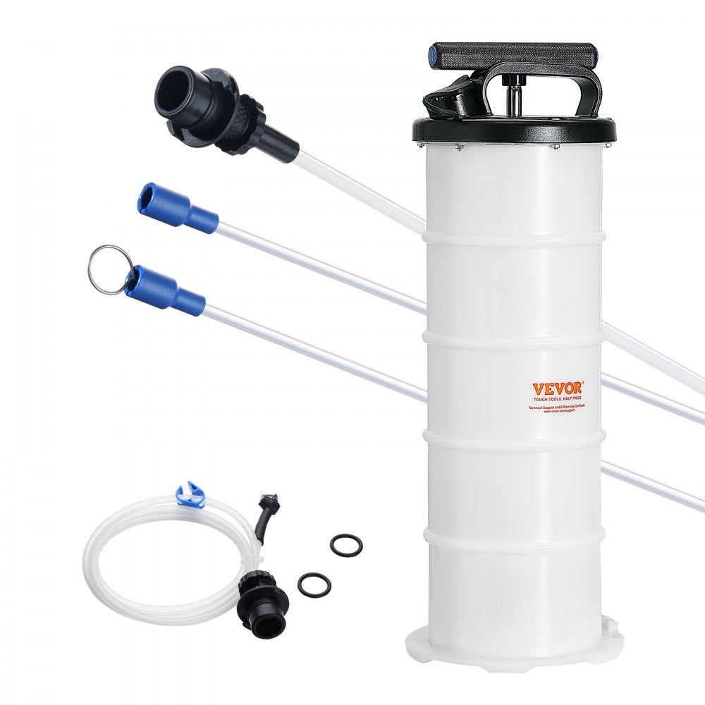 VEVOR Fluid Extractor, 1.74 Gallons (6.5 Liters), Manual Hand-Operated Oil Changer Vacuum Fluid Extractor with Dipstick and Hose, Oil Extractor Change Pump for Automotive Fluids Vacuum Evacuation 
