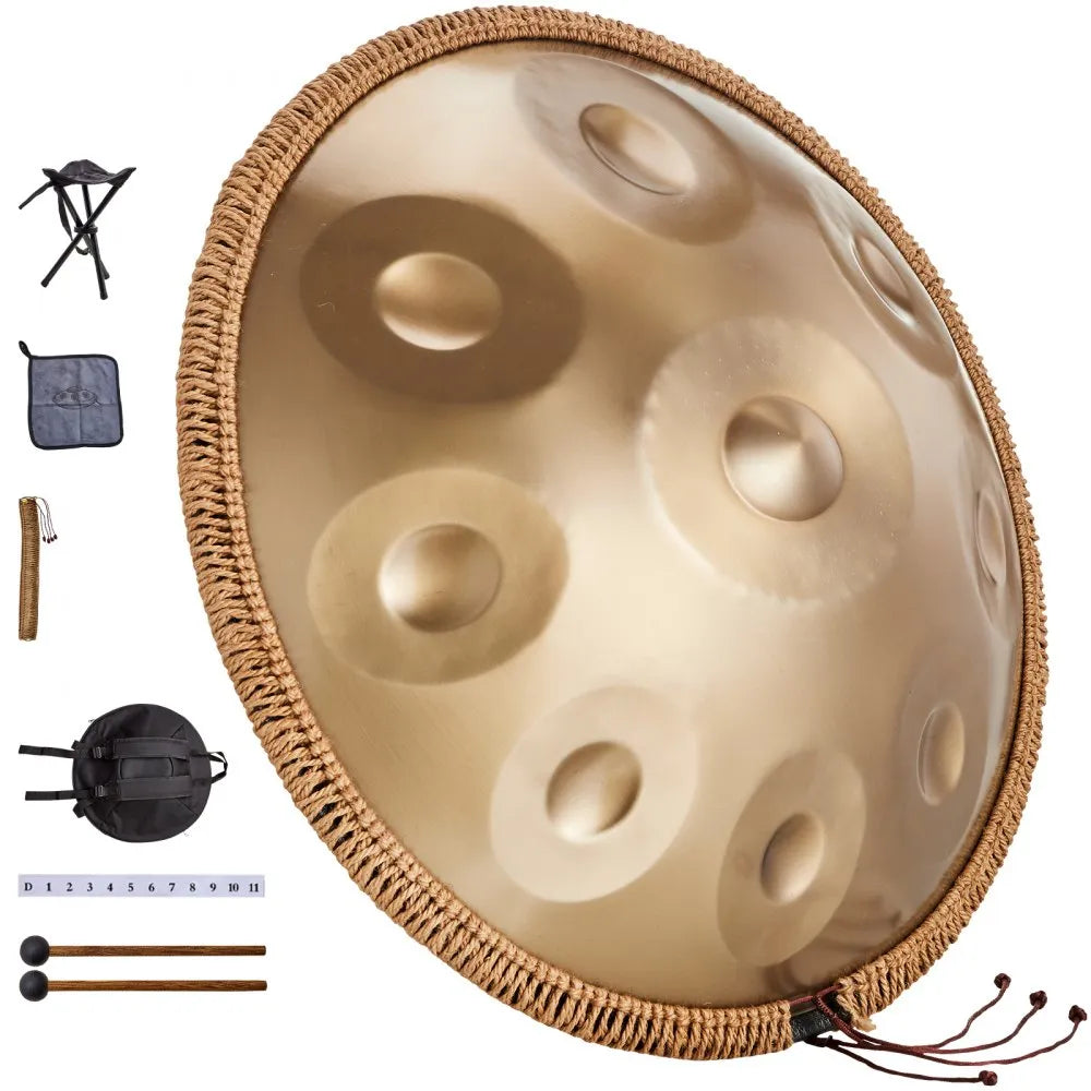 VEVOR Handpan Drum 22 in 9 Notes D Minor Steel Hand Drum with Mallets for Adult