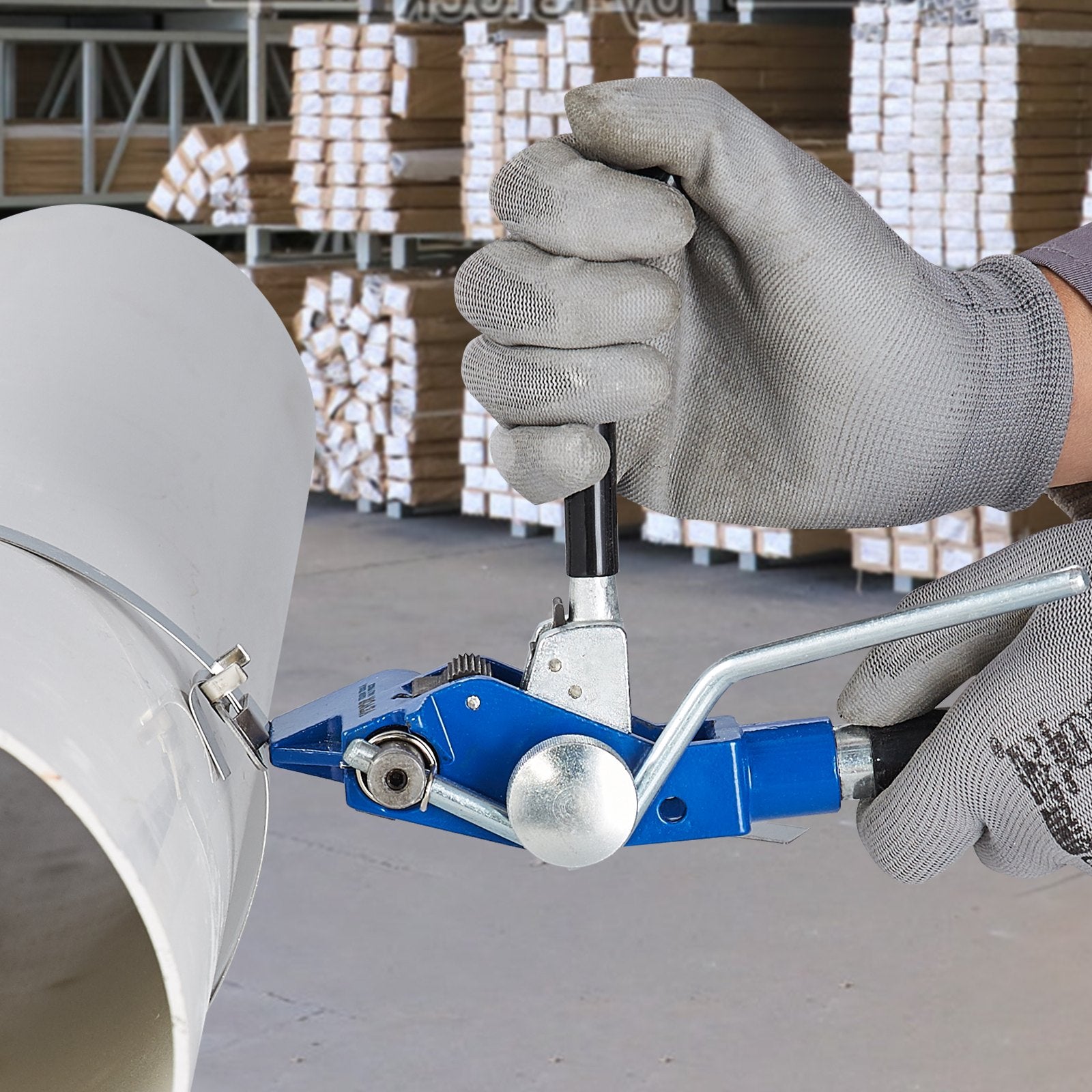 VEVOR Banding Strapping Kit with Strapping Tensioner Tool, 100 ft Length 304 Stainless Steel Banding, 100 Metal Seals, Pallet Packaging Strapping Banding Kit, Banding Packaging Strapping for Packing 