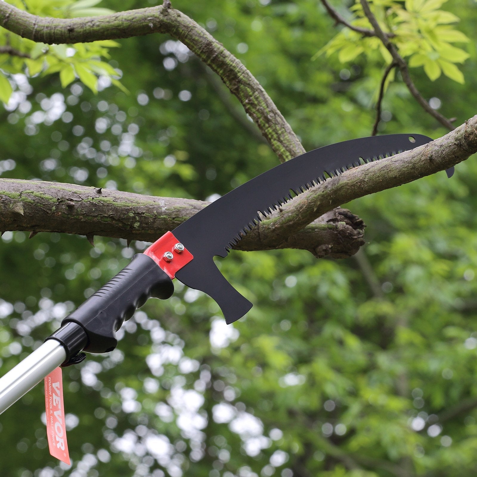 VEVOR Manual Pole Saw Extendable Tree Pruner 4.9-20 ft Aluminum Alloy Pole 