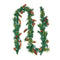 VEVOR 9-Ft Christmas Garland with 50 LED Lights, Artificial Pine Garland with Pine Cones and Berry Clusters for Mantel, Fireplace and Doorway