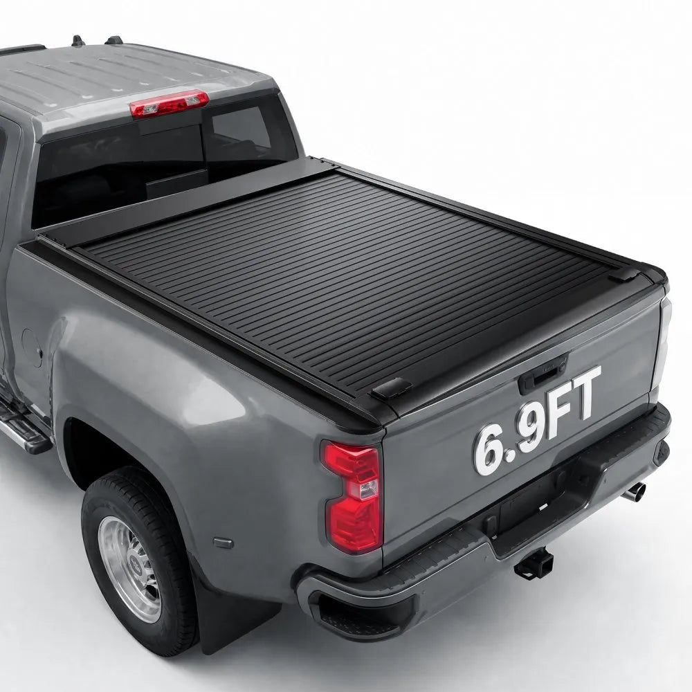 6.9 ft Retractable Hard Tonneau Cover for Chevy/GMC Silverado & Sierra 2500/3500HD – Waterproof Aluminum Truck Bed Cover