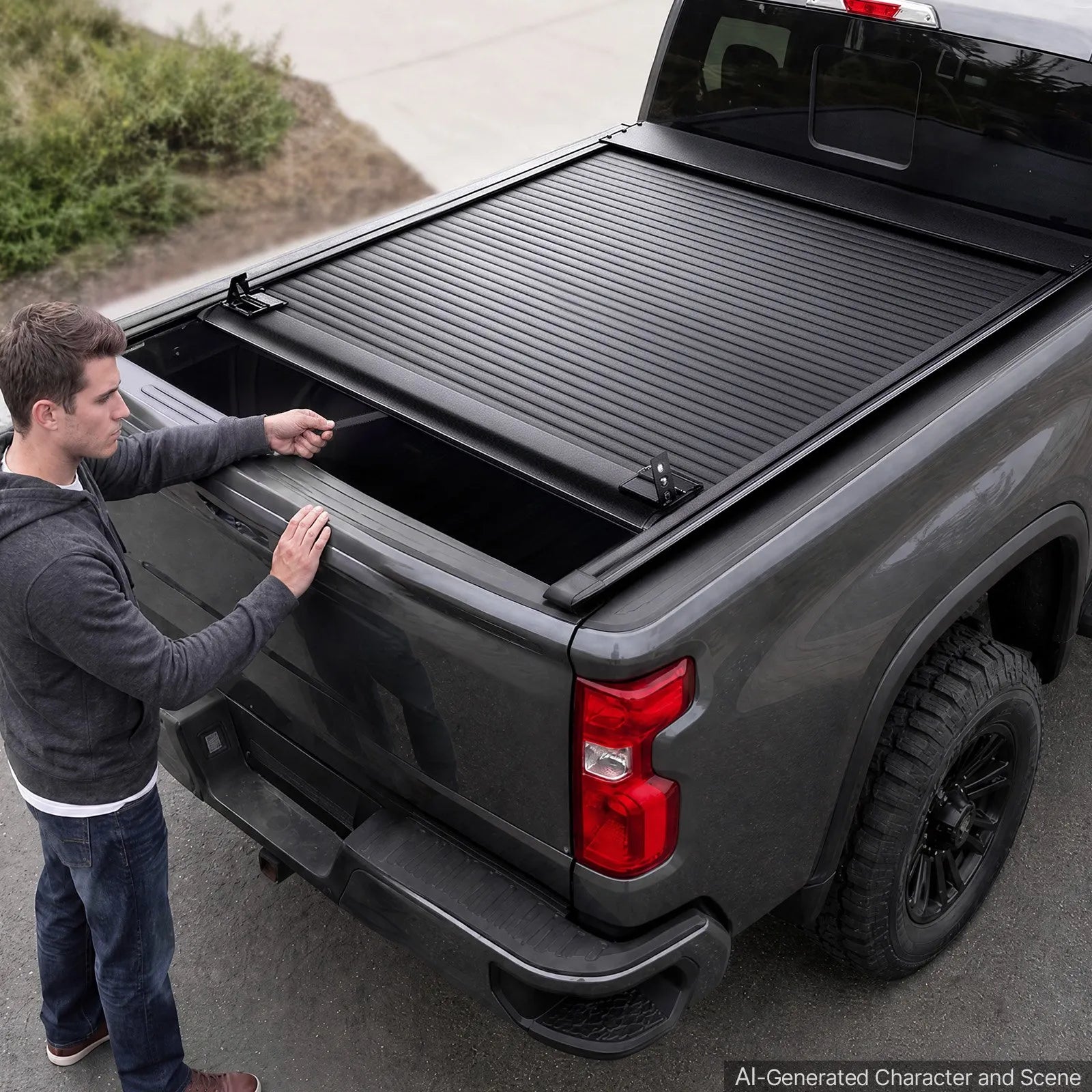 6.9 ft Retractable Hard Tonneau Cover for Chevy/GMC Silverado & Sierra 2500/3500HD – Waterproof Aluminum Truck Bed Cover