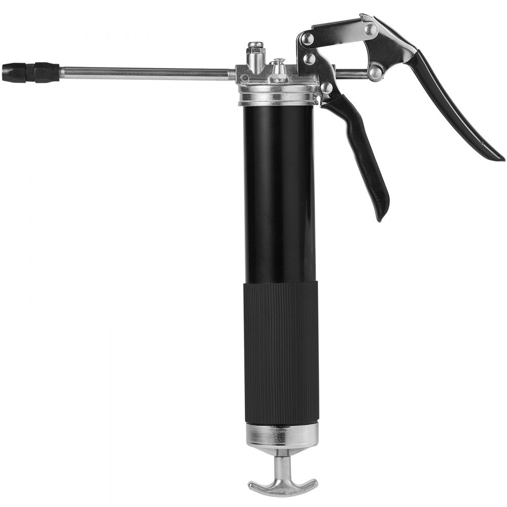 VEVOR Pistol Grip Grease Gun, 6000 PSI, 14 OZ / 400 CC Capacity Heavy Duty Professional Grease Gun, with 19.69 Inch Flexible Hose 2 Black Flat Couplers, 1 Pointed Coupler, and 2 Rigid Metal Pipe 