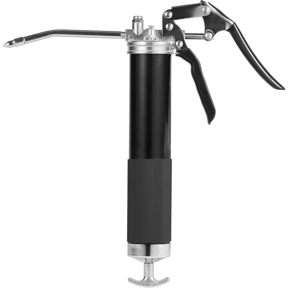 VEVOR Pistol Grip Grease Gun, 6000 PSI, 14 OZ / 400 CC Capacity Heavy Duty Professional Grease Gun, with 19.69 Inch Flexible Hose 2 Black Flat Couplers, 1 Pointed Coupler, and 2 Rigid Metal Pipe 