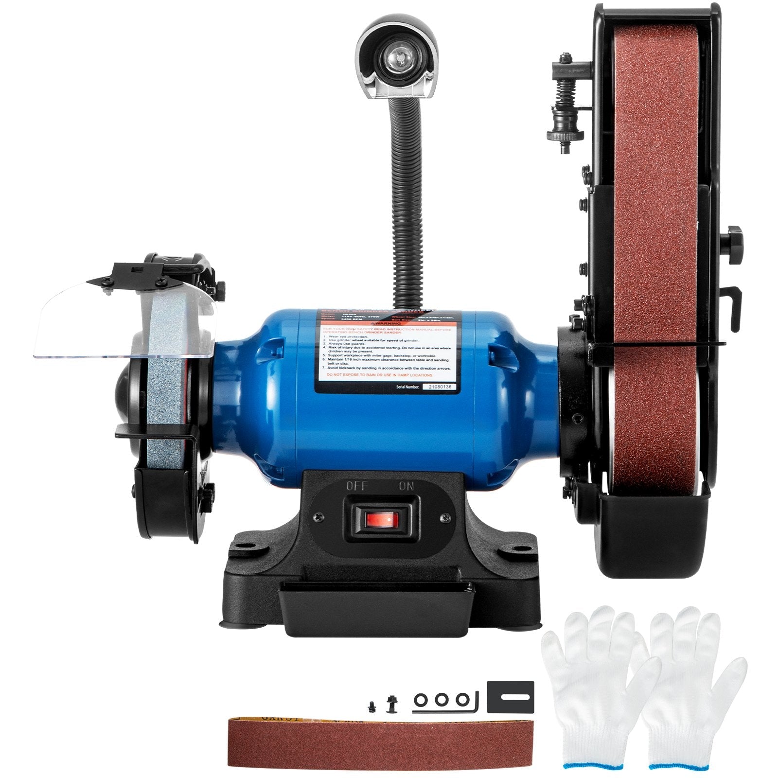 VEVOR 2 IN 1 2inch Belt Grinder for Knife Making 6inch 3450rpm per min Belt and Disc Bench Sander 90 Degree Belt Holder with Sturdy Base and LED Working Lamp 