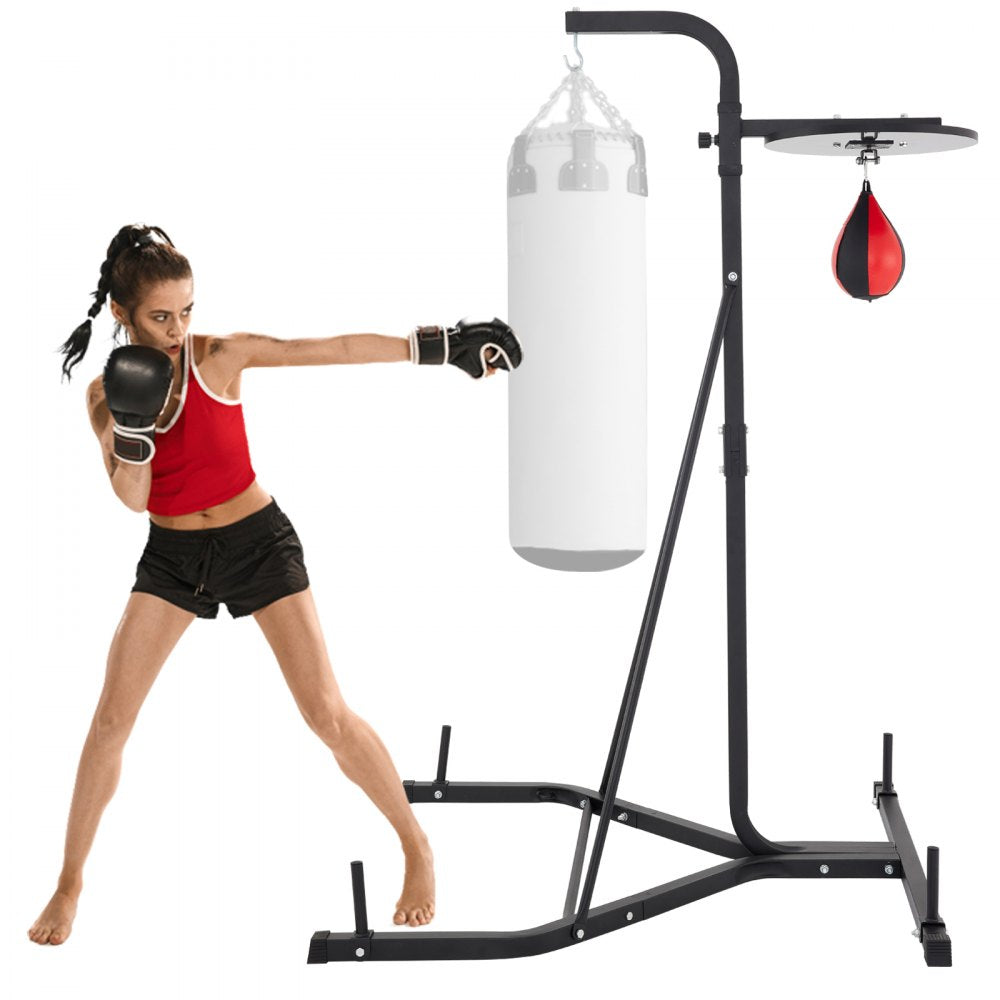VEVOR Heavy Bag Stand with Speed Ball , Height Adjustable Punching Bag Stand, Foldable Boxing Bag Stand Steel Sandbag Rack Freestanding Up to 132 lbs for Home and Gym Fitness. 