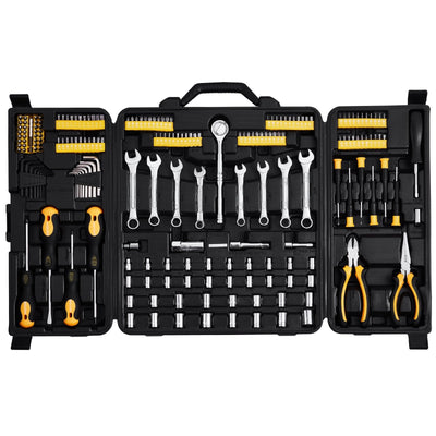 VEVOR 221-Piece Mechanics Tool Set 1/4" and 3/8" Drive Sockets SAE and Metric 